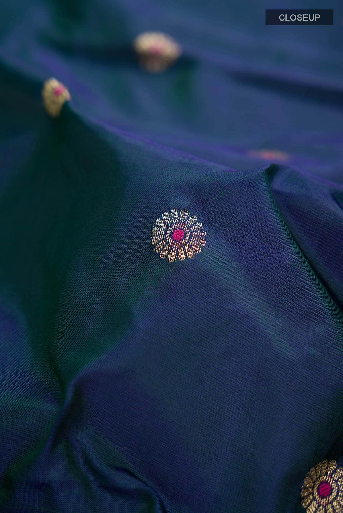 Blue Blended Bangalore Silk Saree