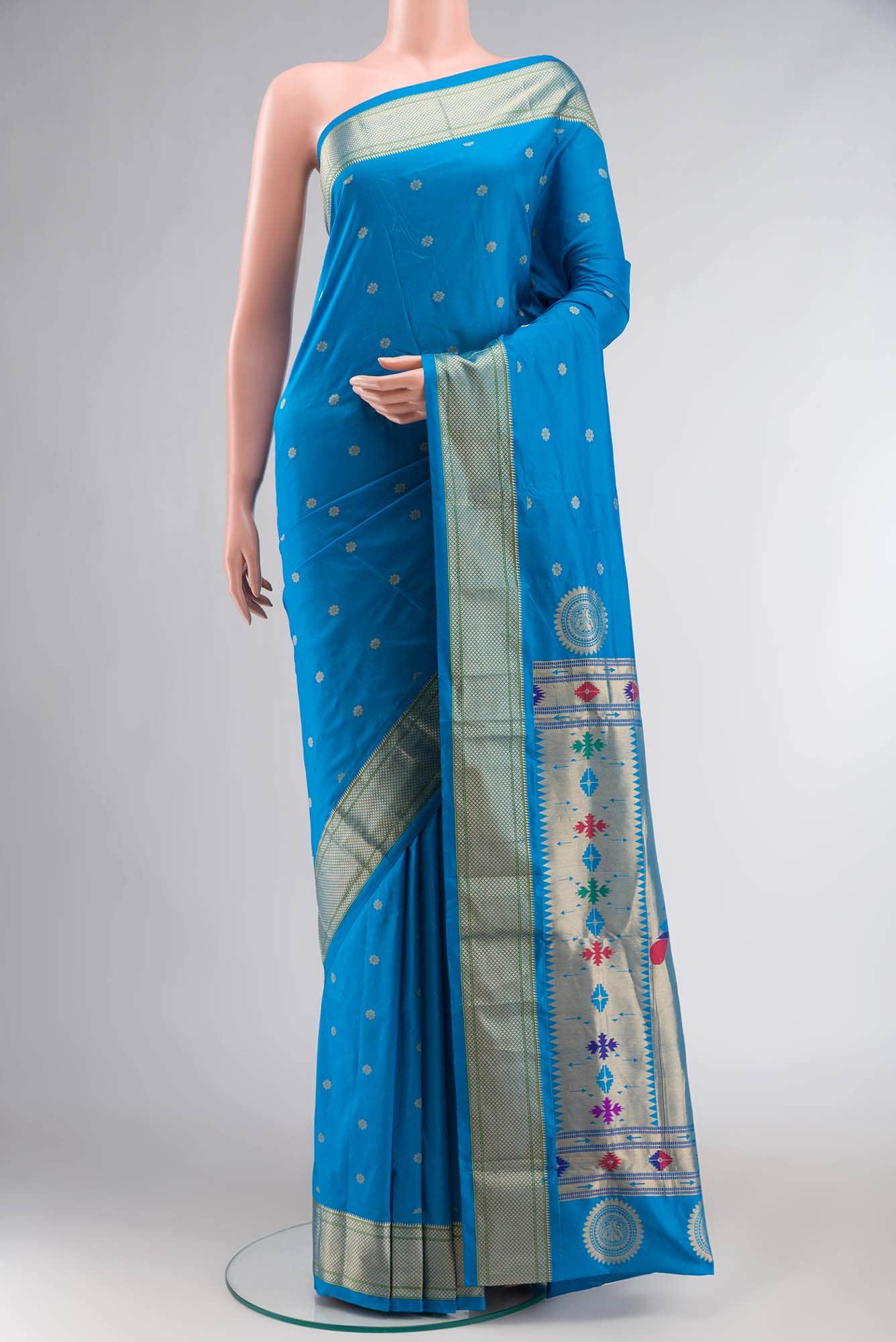 Blue Blended Bangalore Silk Saree