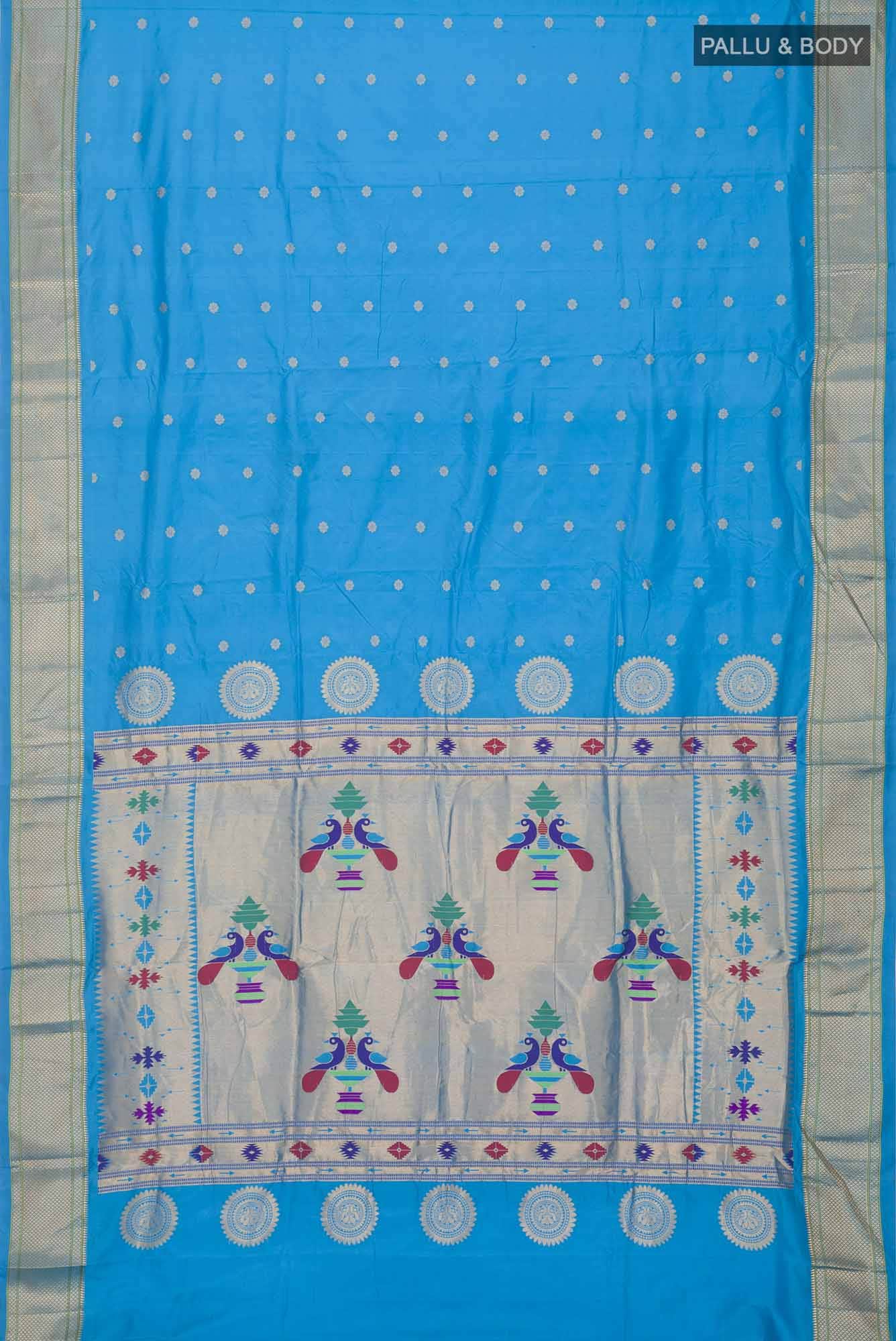 Blue Blended Bangalore Silk Saree