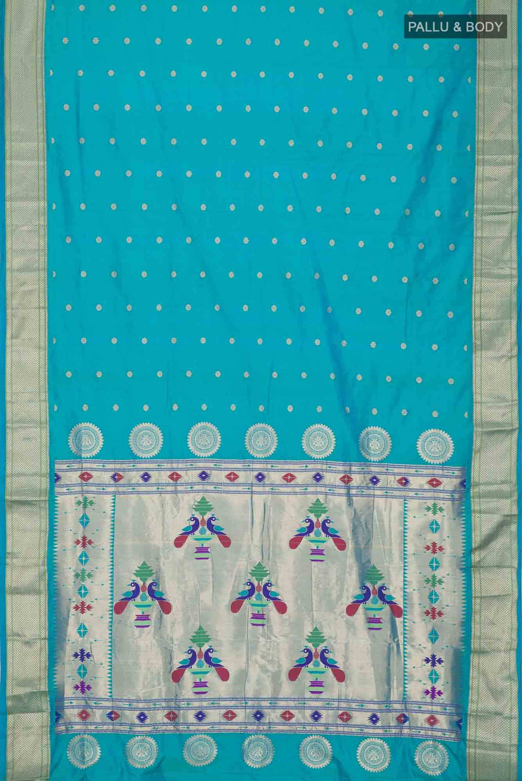 Blue Blended Bangalore Silk Saree