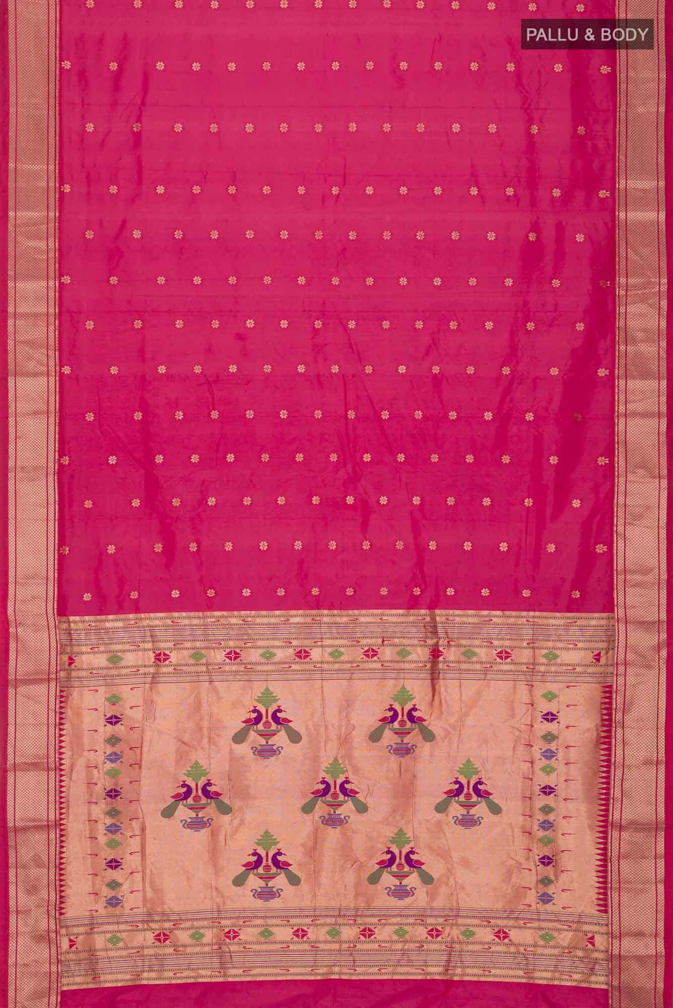 Pink with Red Dual Tone Blended Bangalore Silk Saree