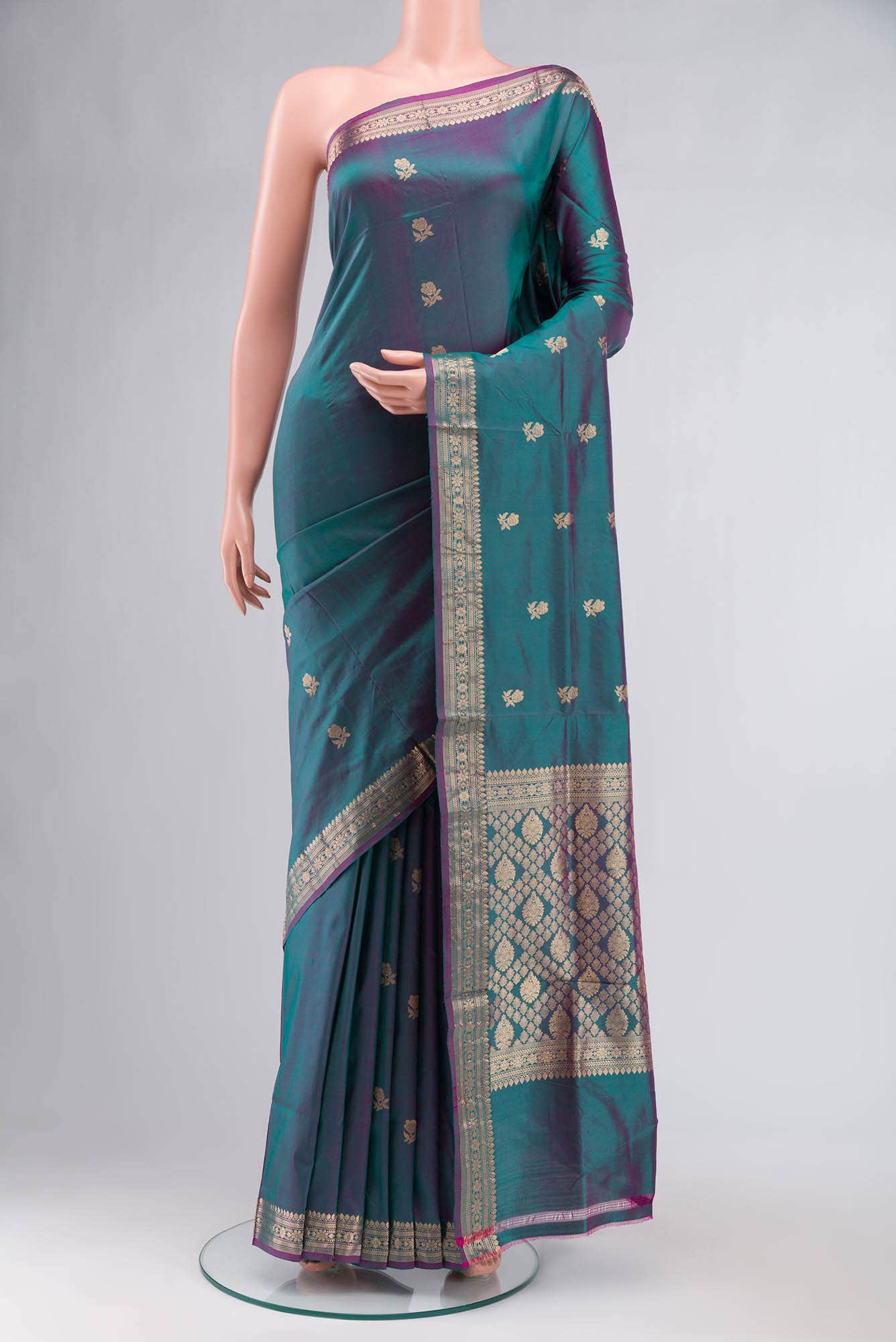 Blue Banarasi Katan Silk Saree