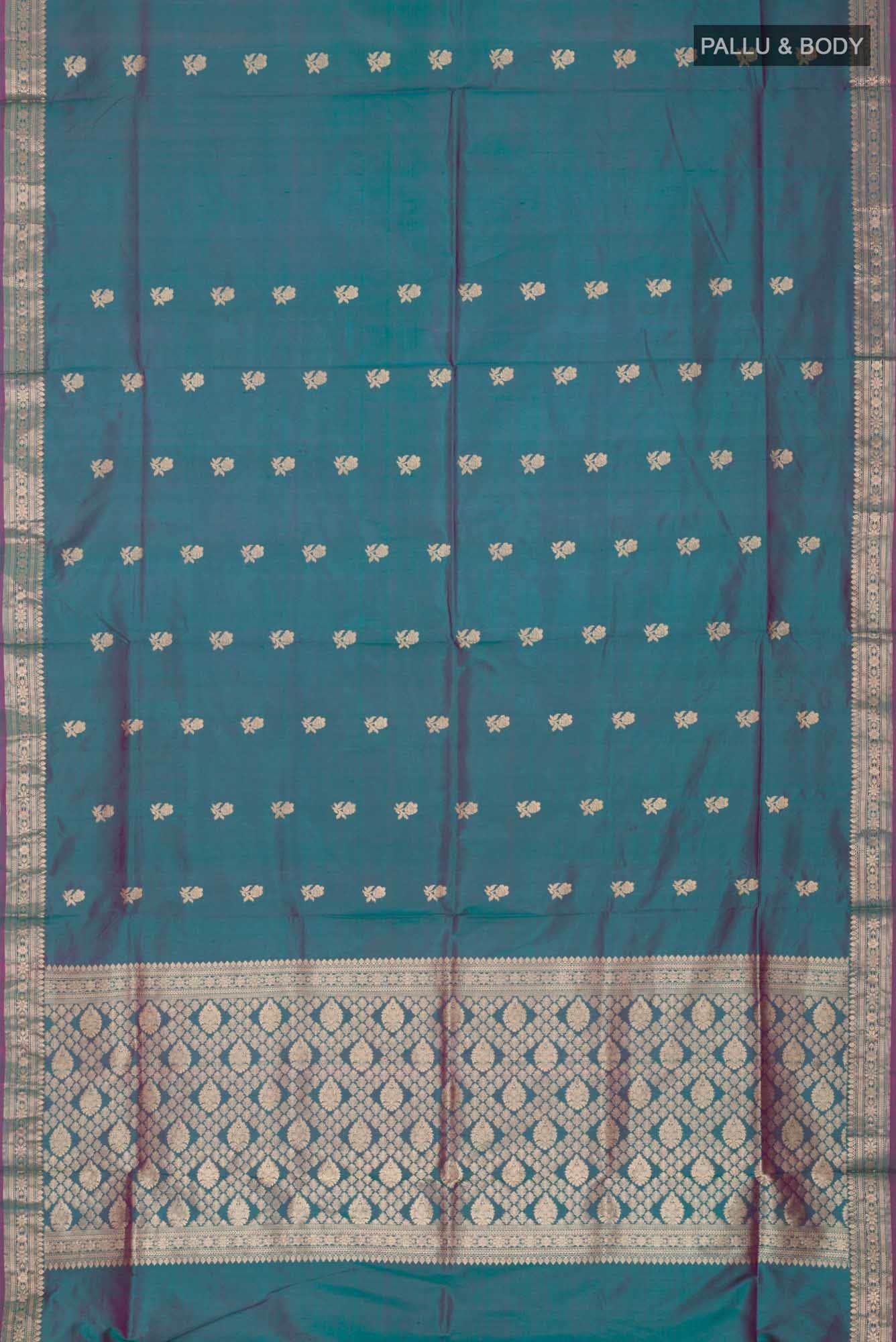 Blue Banarasi Katan Silk Saree