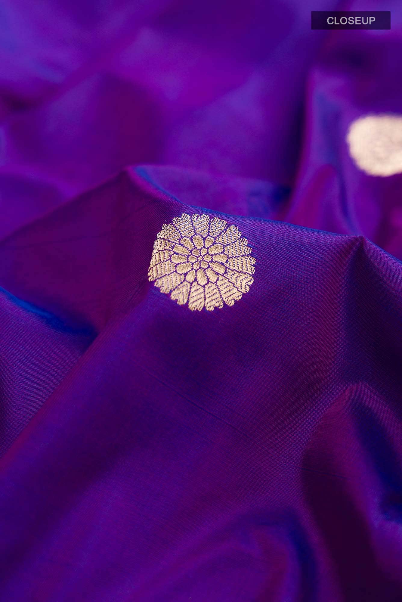 Purple Banarasi Katan Silk Saree