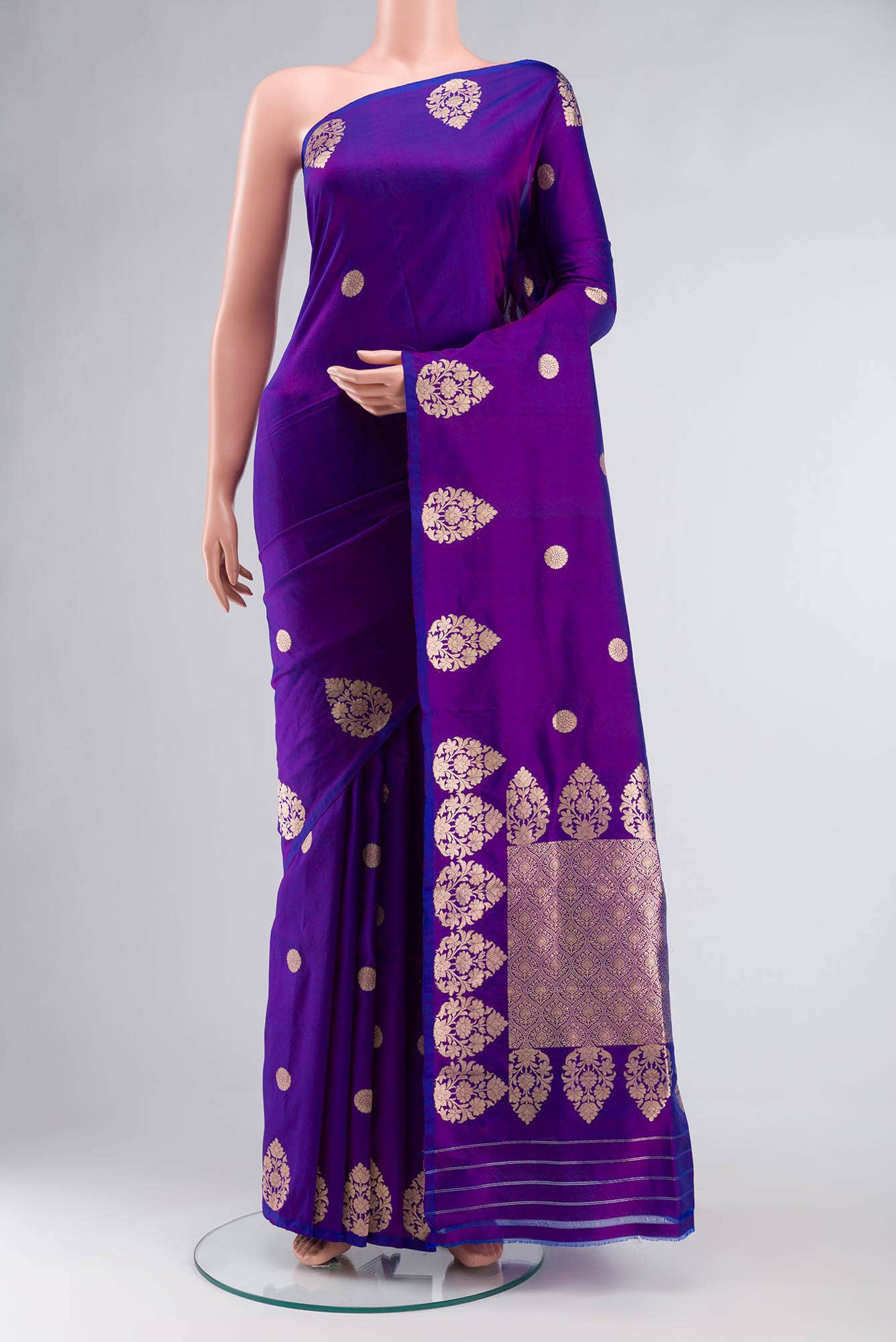 Purple Banarasi Katan Silk Saree