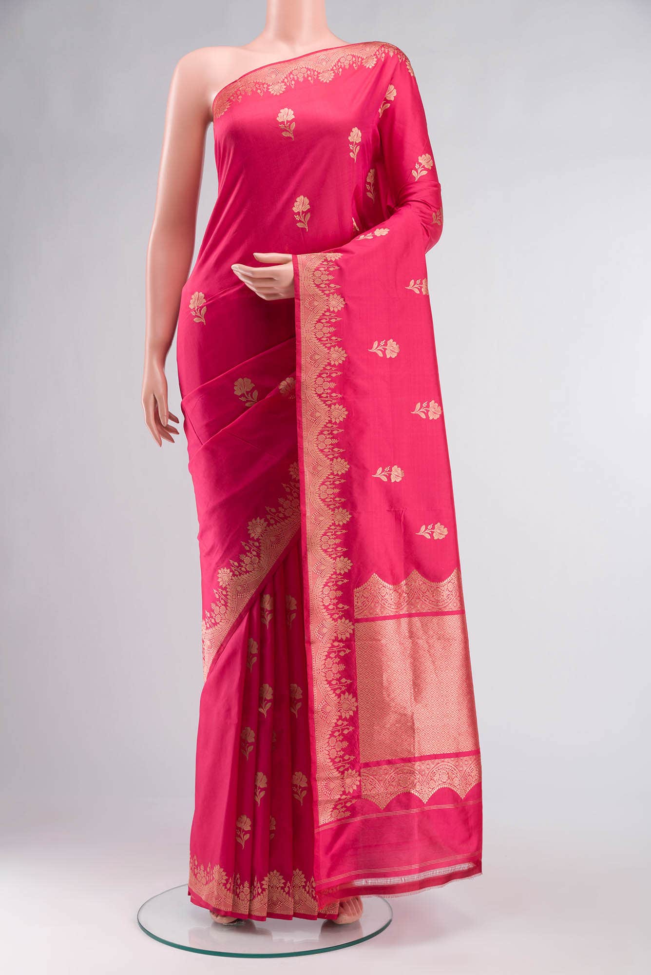 Pink Banarasi Katan Silk Saree