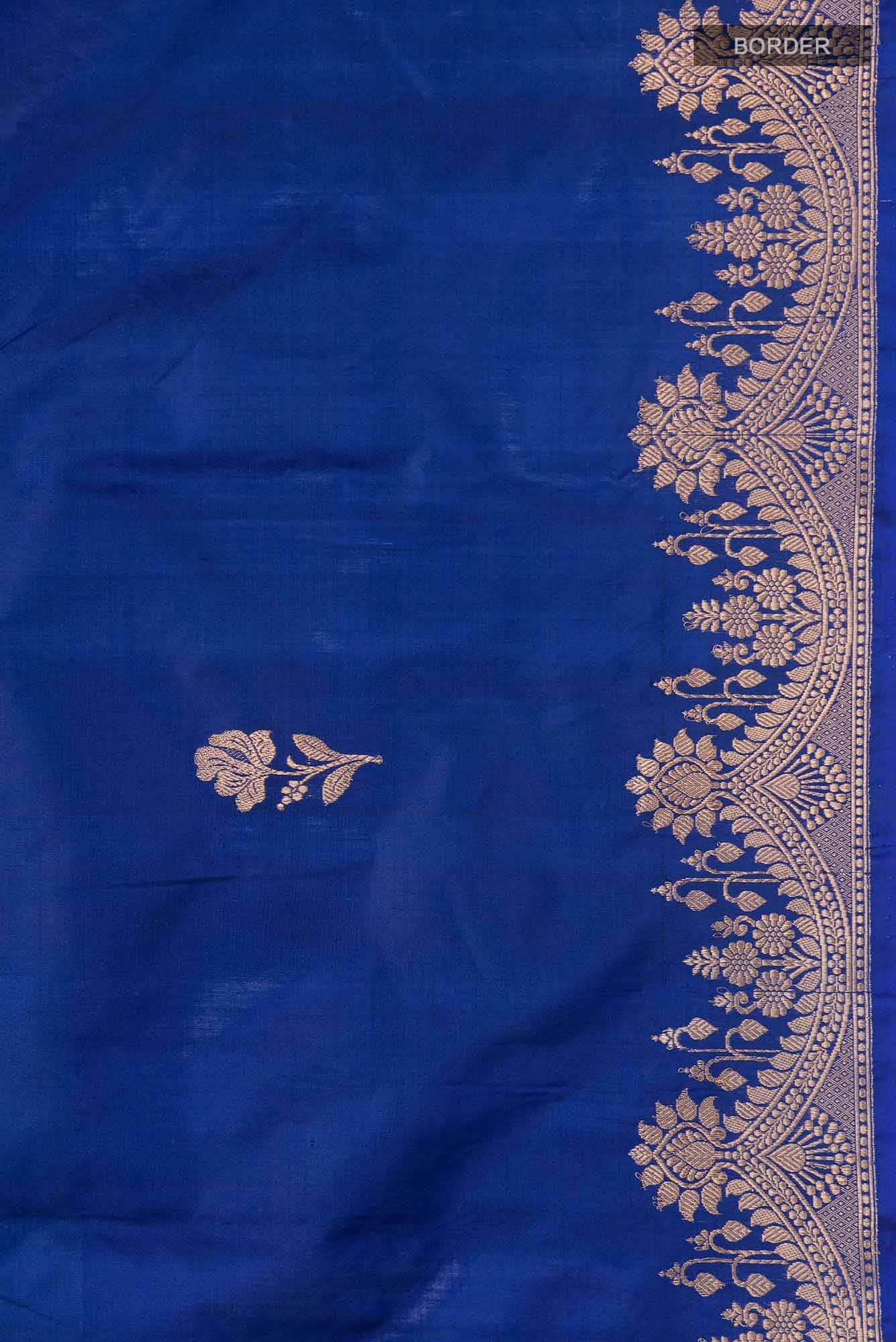 Blue Banarasi Katan Silk Saree