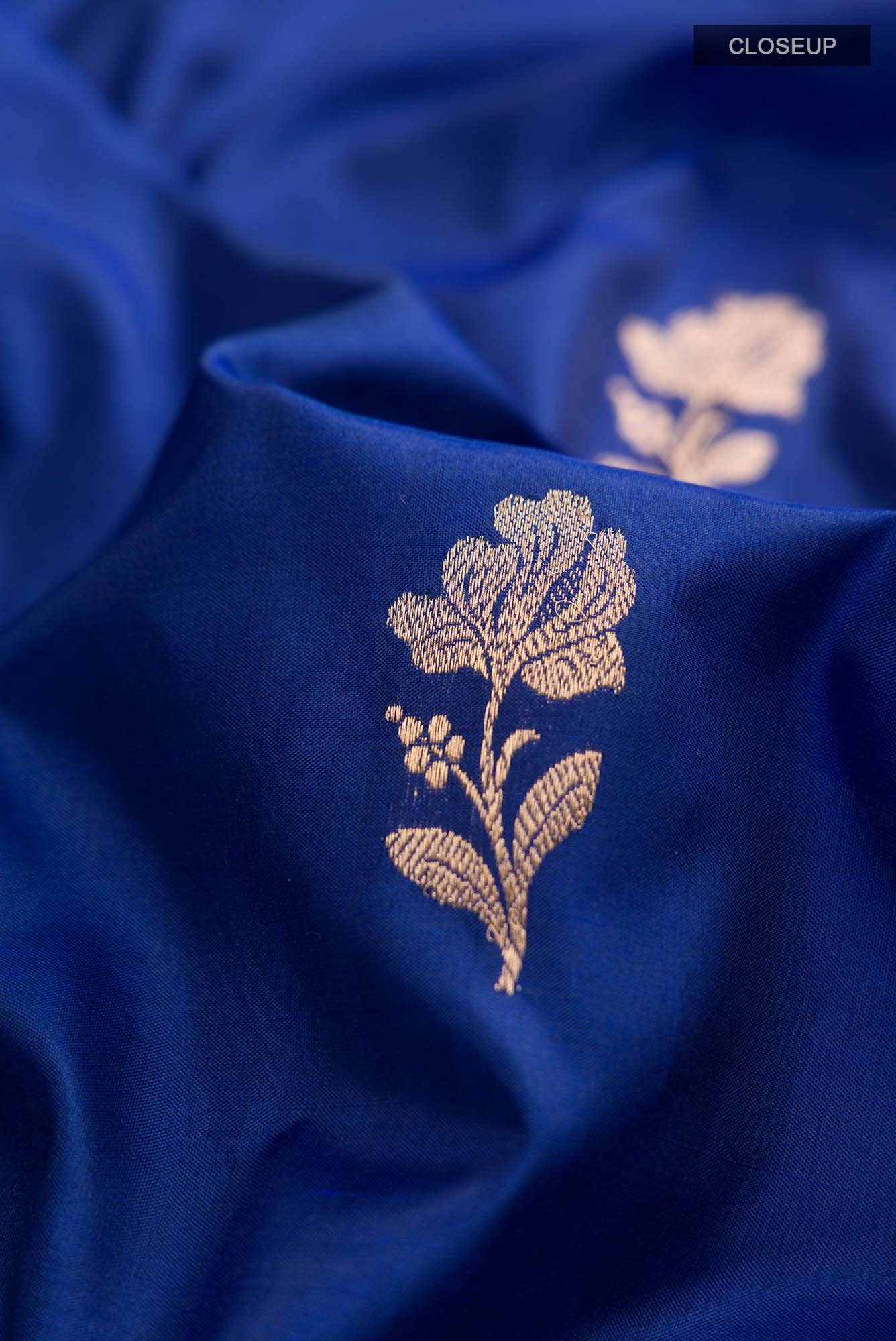 Blue Banarasi Katan Silk Saree