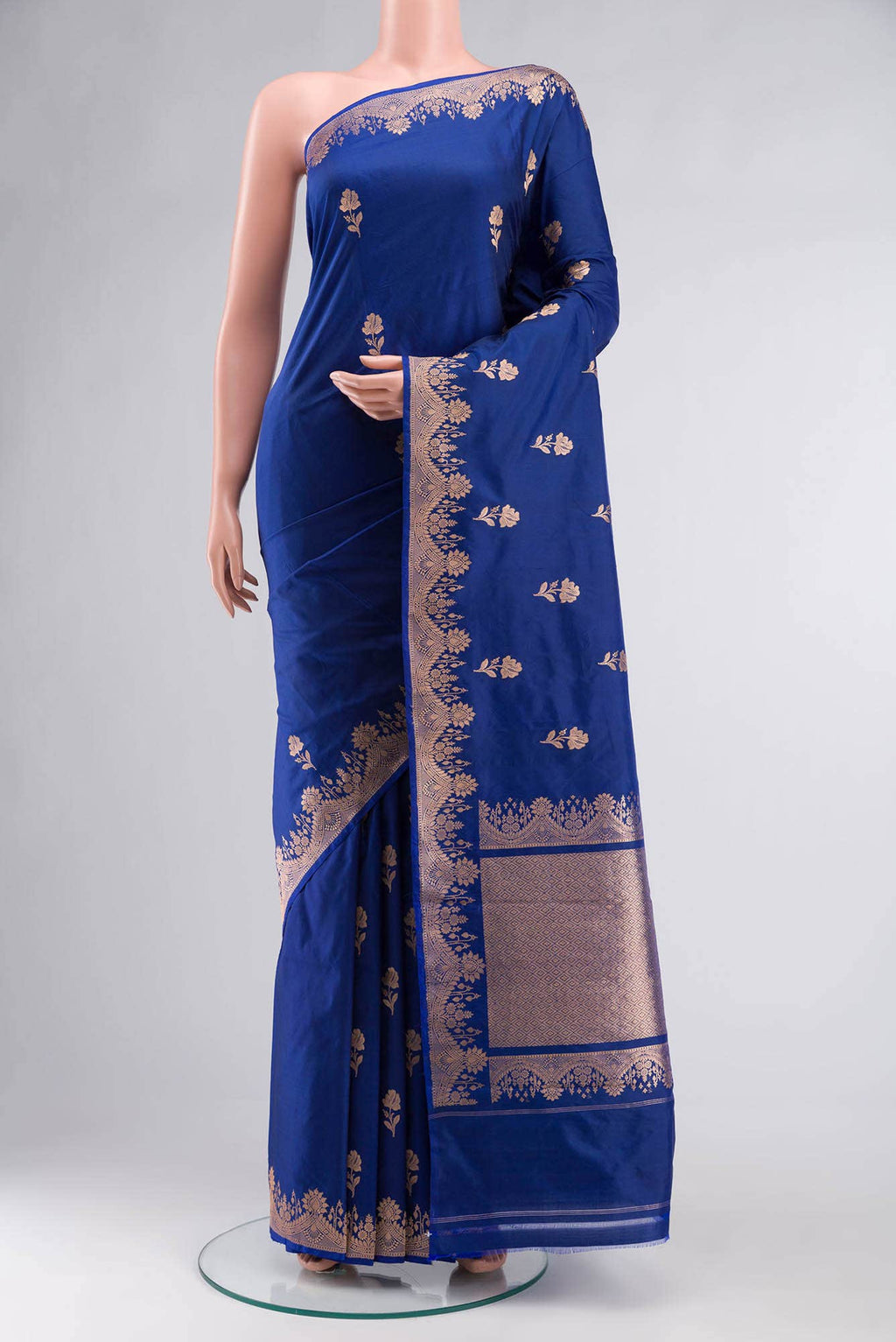 Blue Banarasi Katan Silk Saree