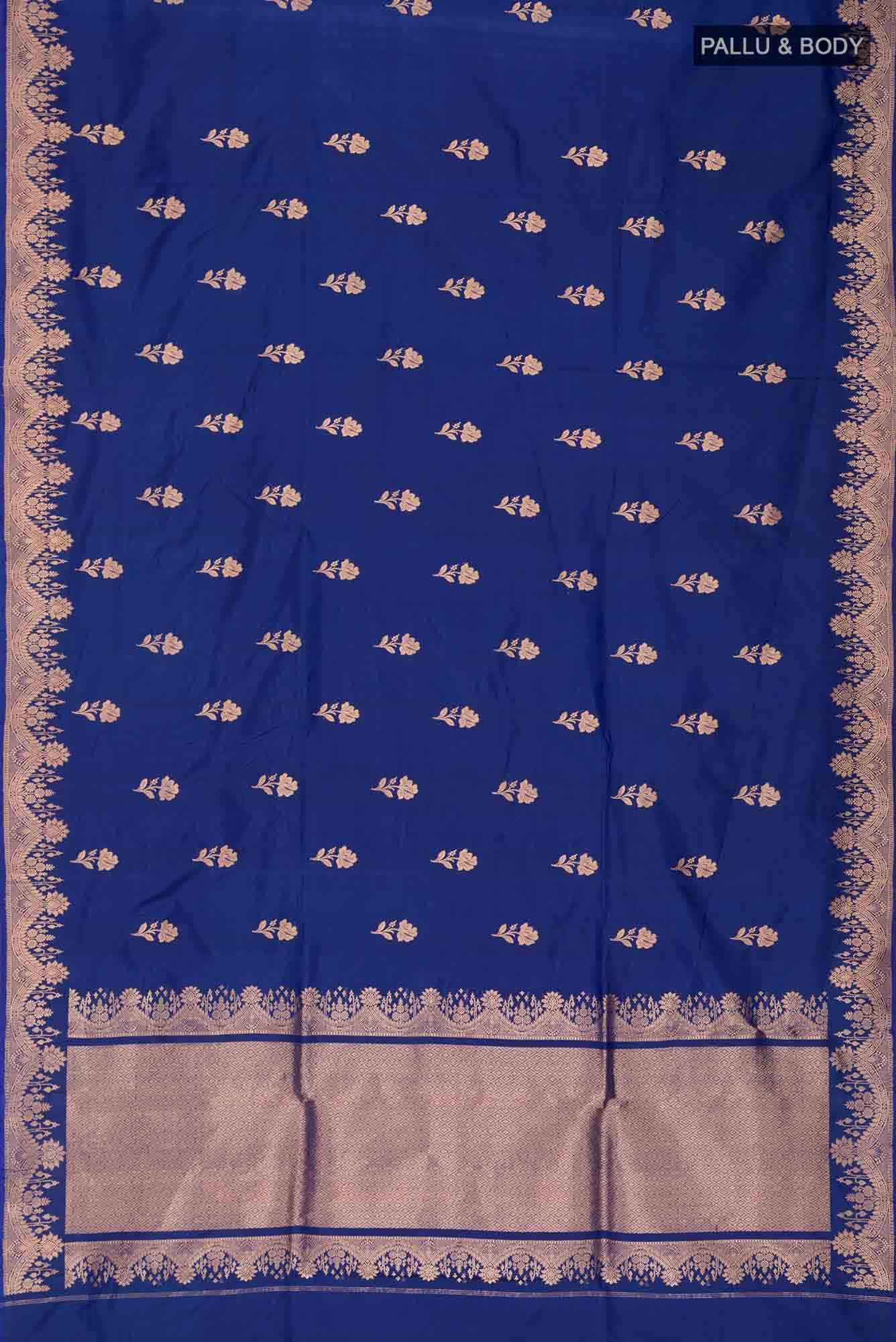 Blue Banarasi Katan Silk Saree