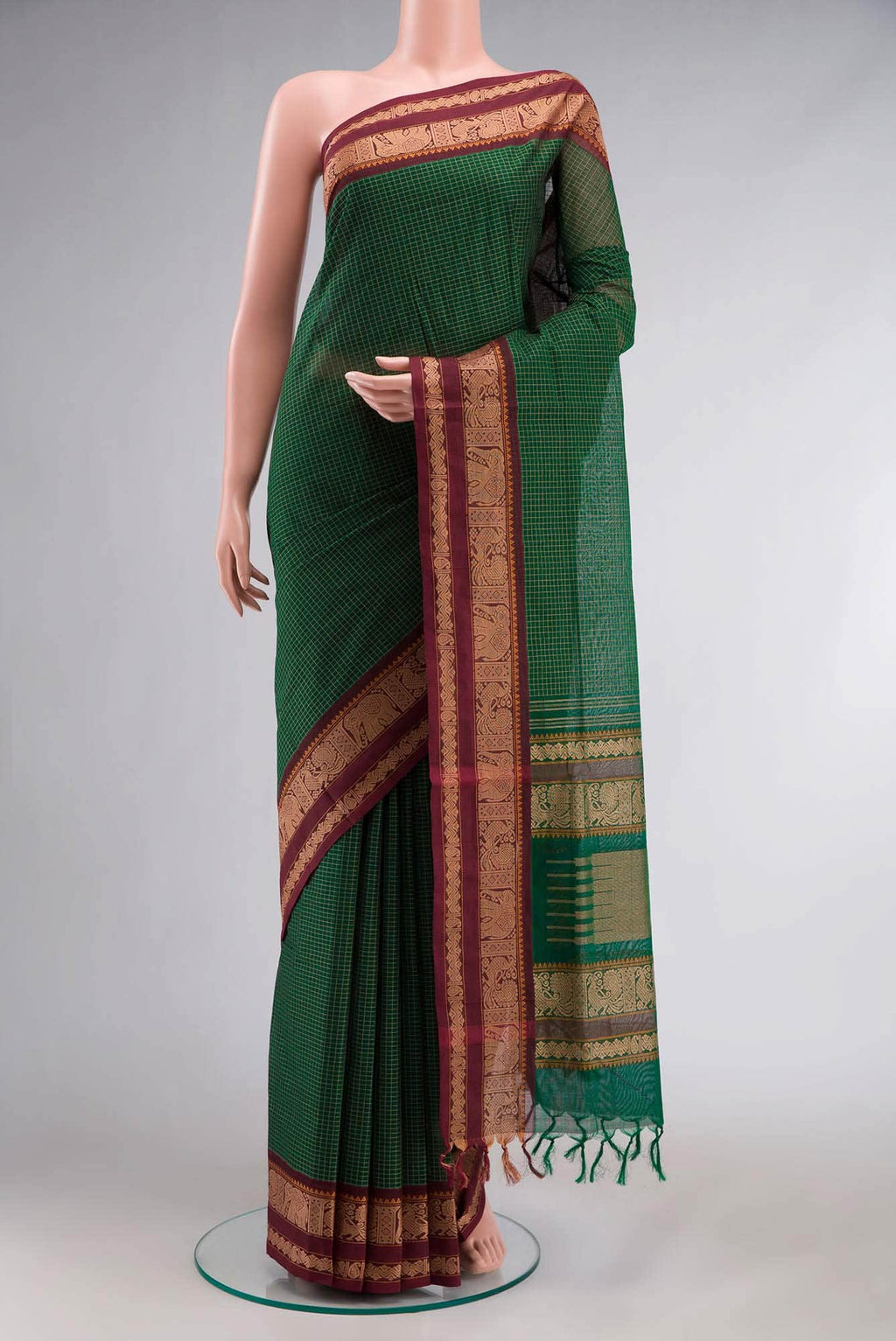 Green Coimbatore Cotton Saree