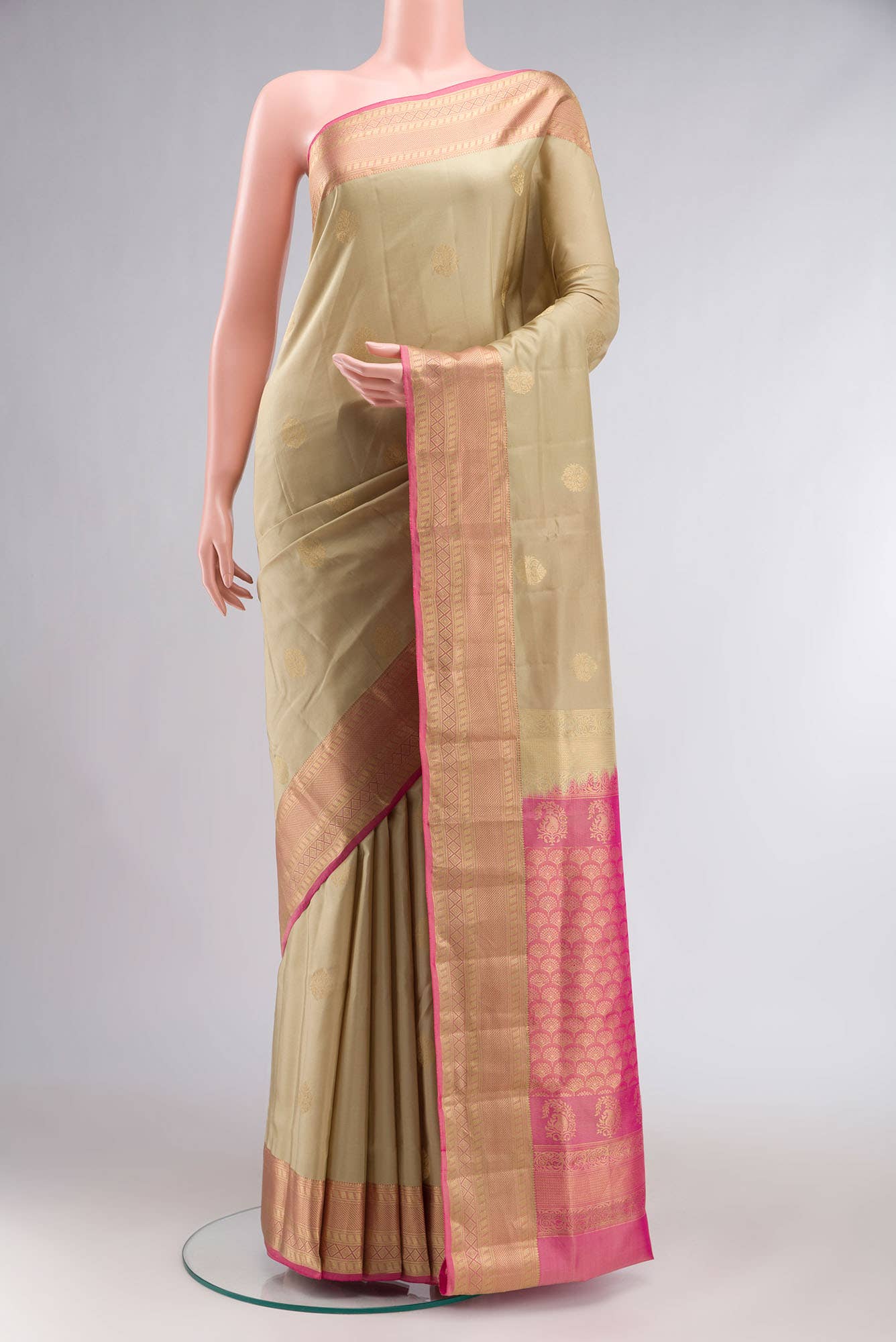 Beige Soft Silk Saree