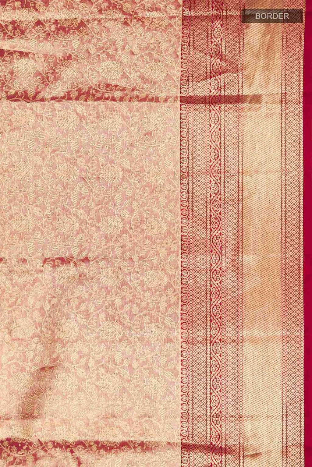Gold with Pink Dual Tone Kanchipuram Tissue Silk Saree