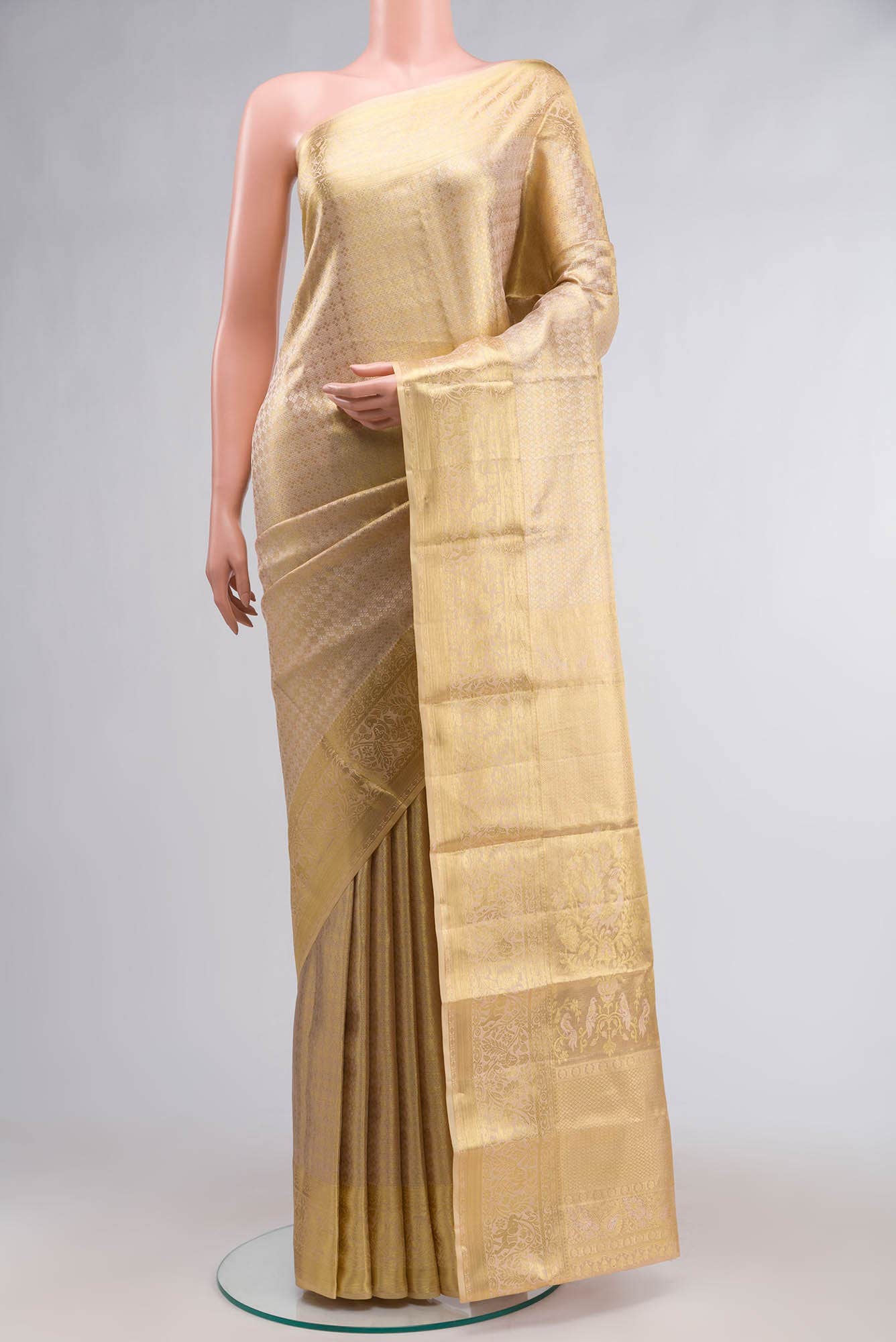 Gold Kanchipuram Silk Saree