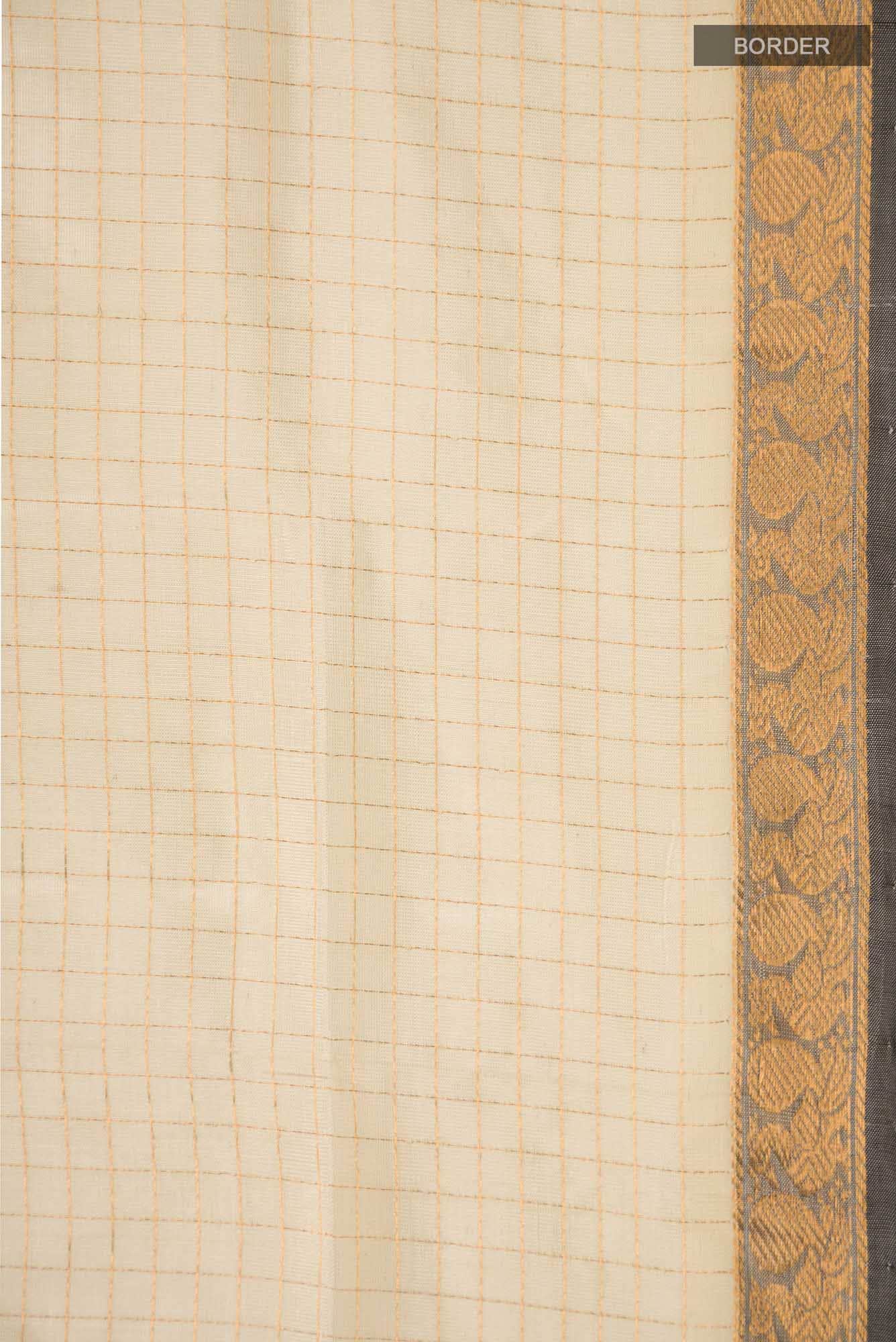Cream Silk Cotton Saree