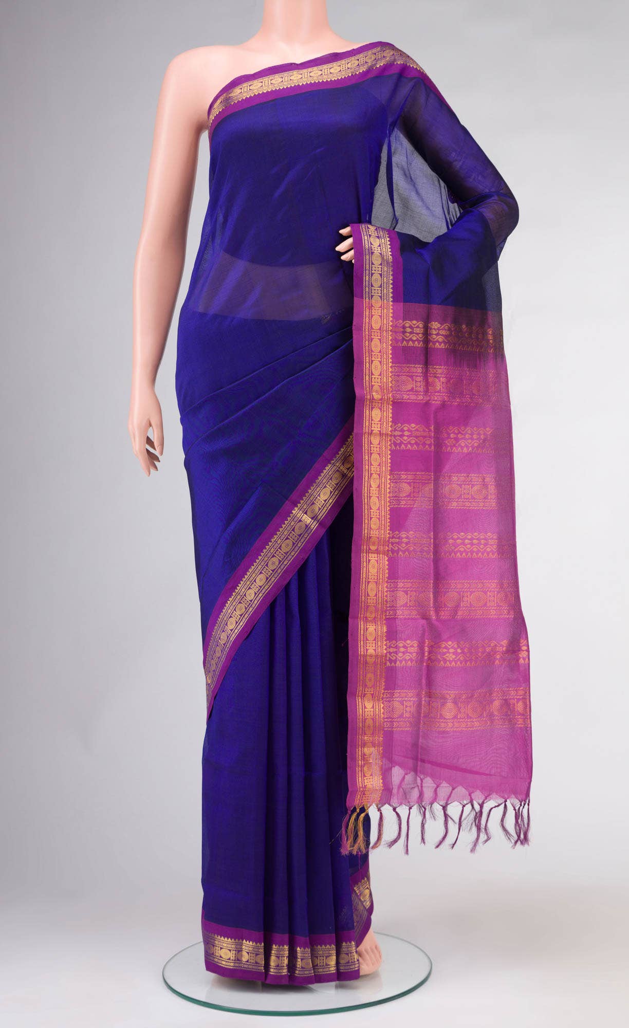 Blue Silk Cotton Saree