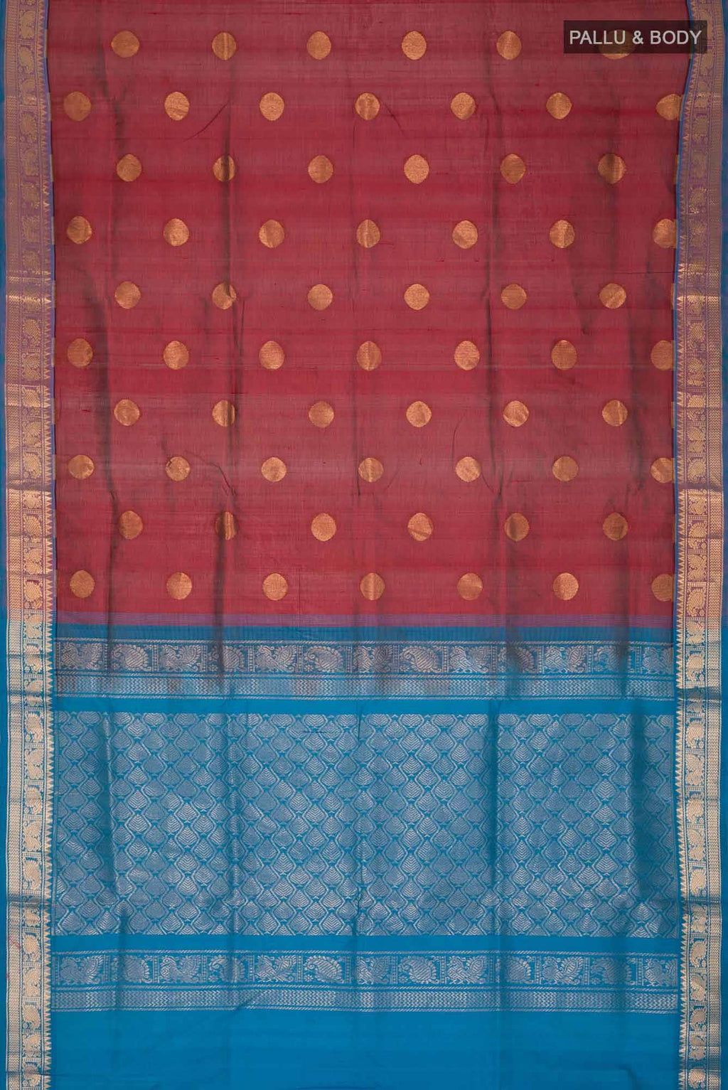 Maroon Silk Cotton Saree