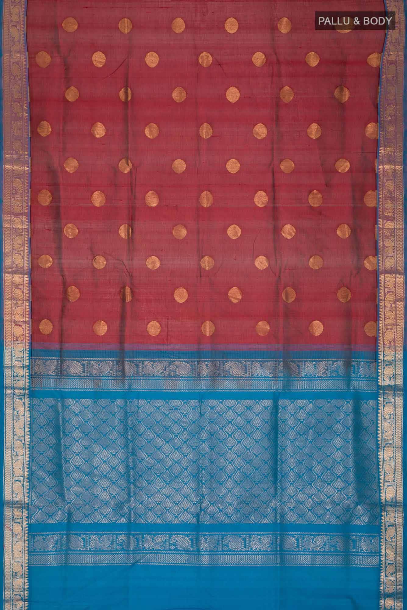 Maroon Silk Cotton Saree