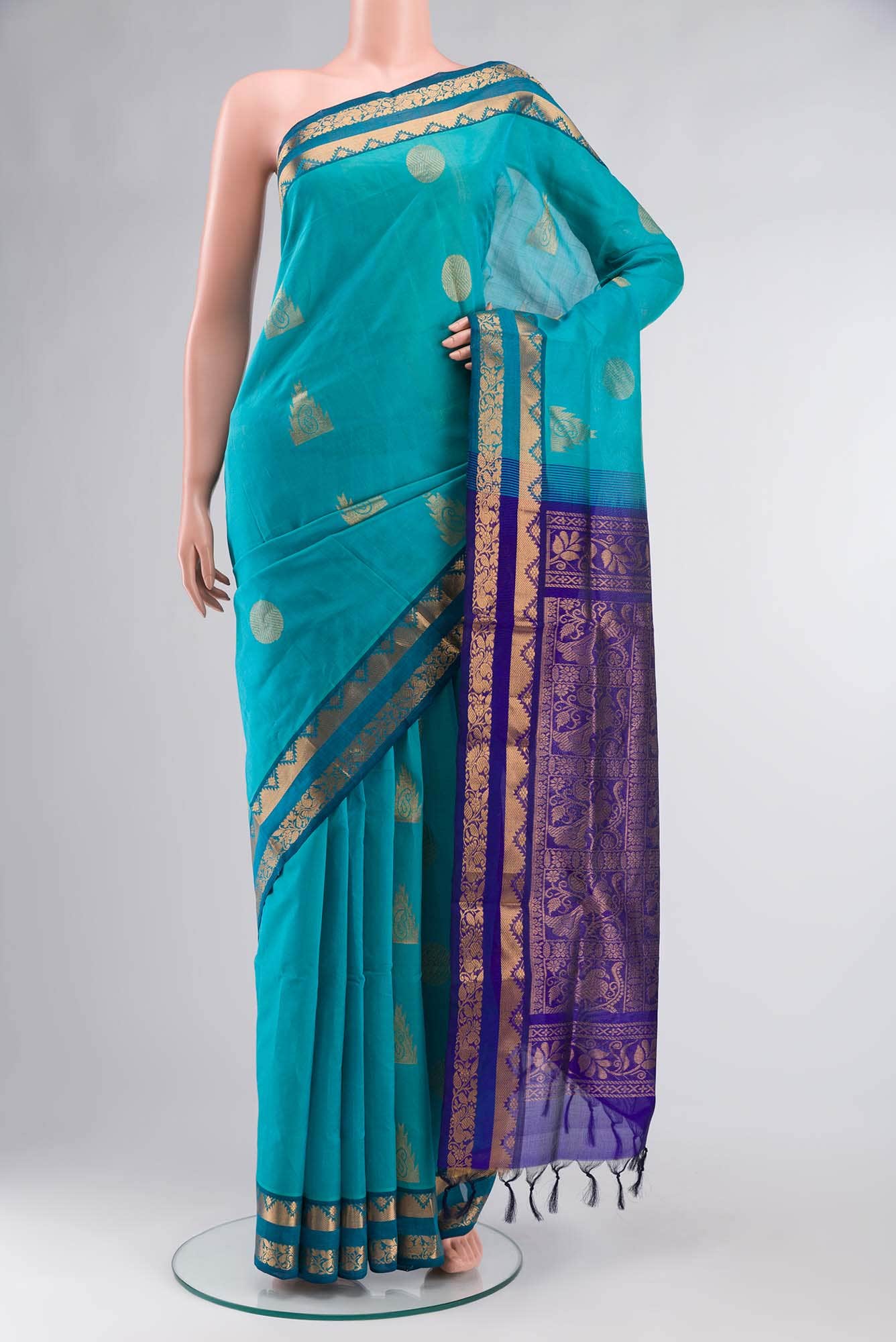 Blue Silk Cotton Saree