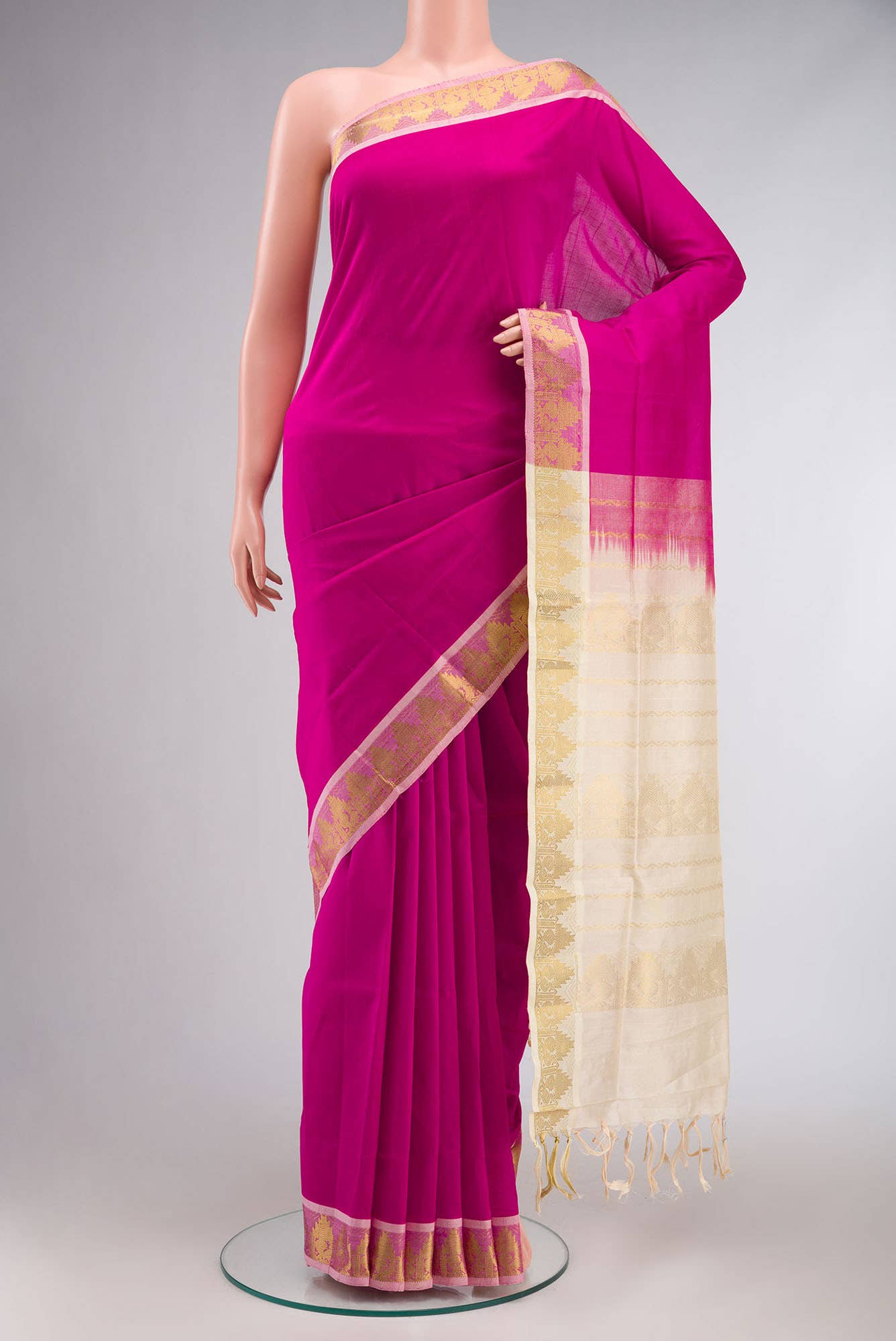 Pink Silk Cotton Saree