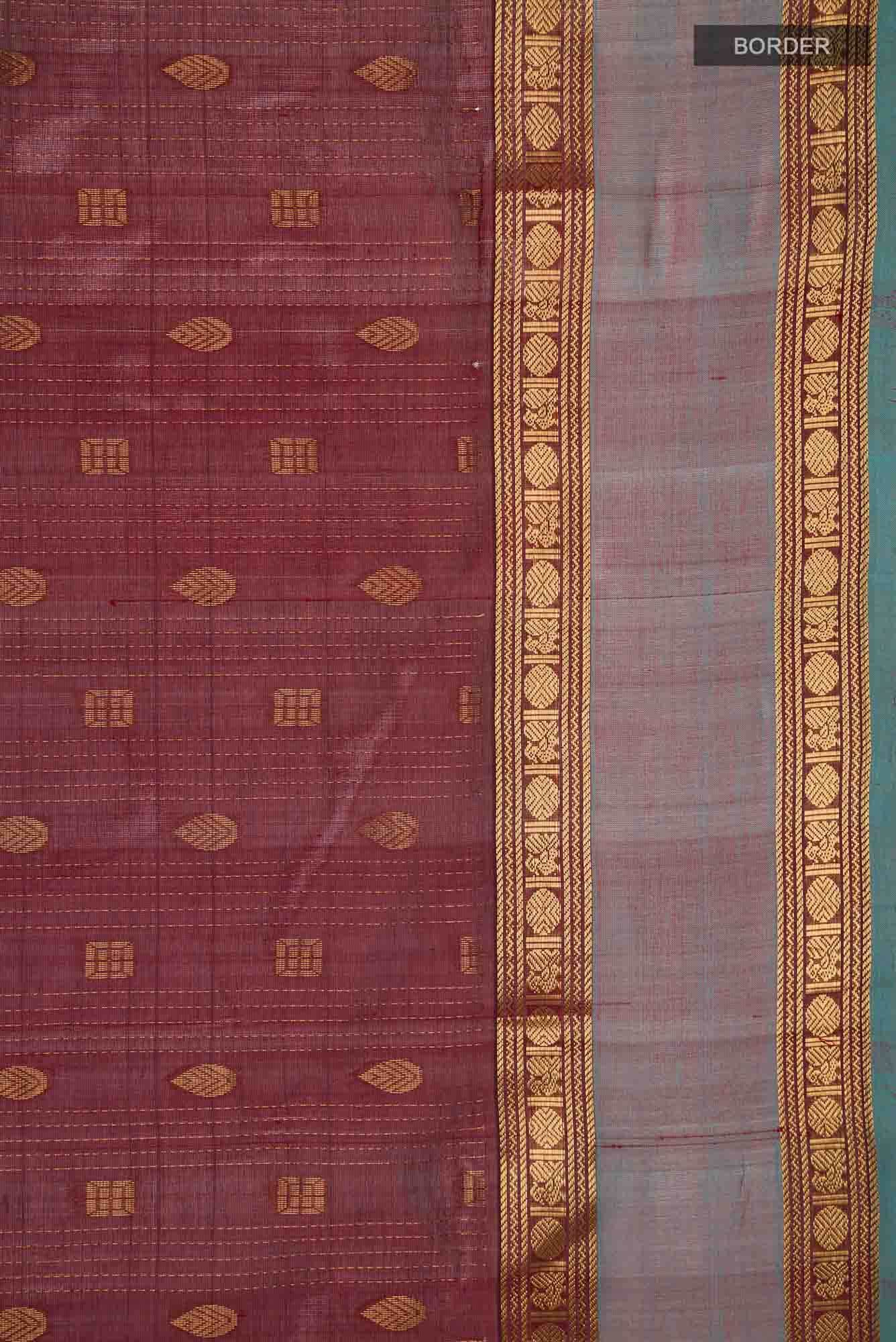 Maroon Silk Cotton Saree