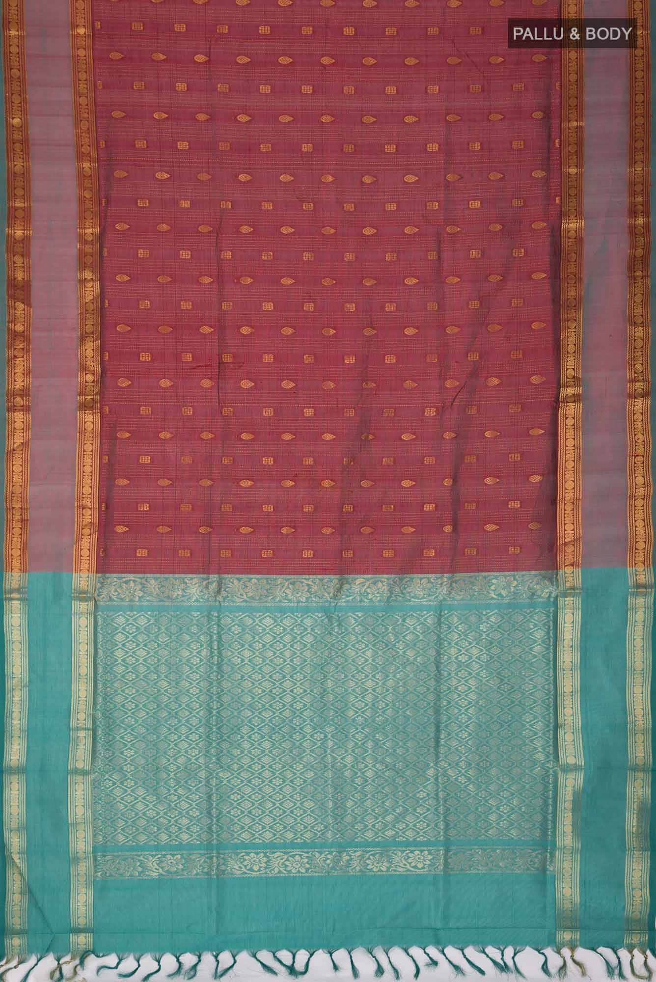 Maroon Silk Cotton Saree
