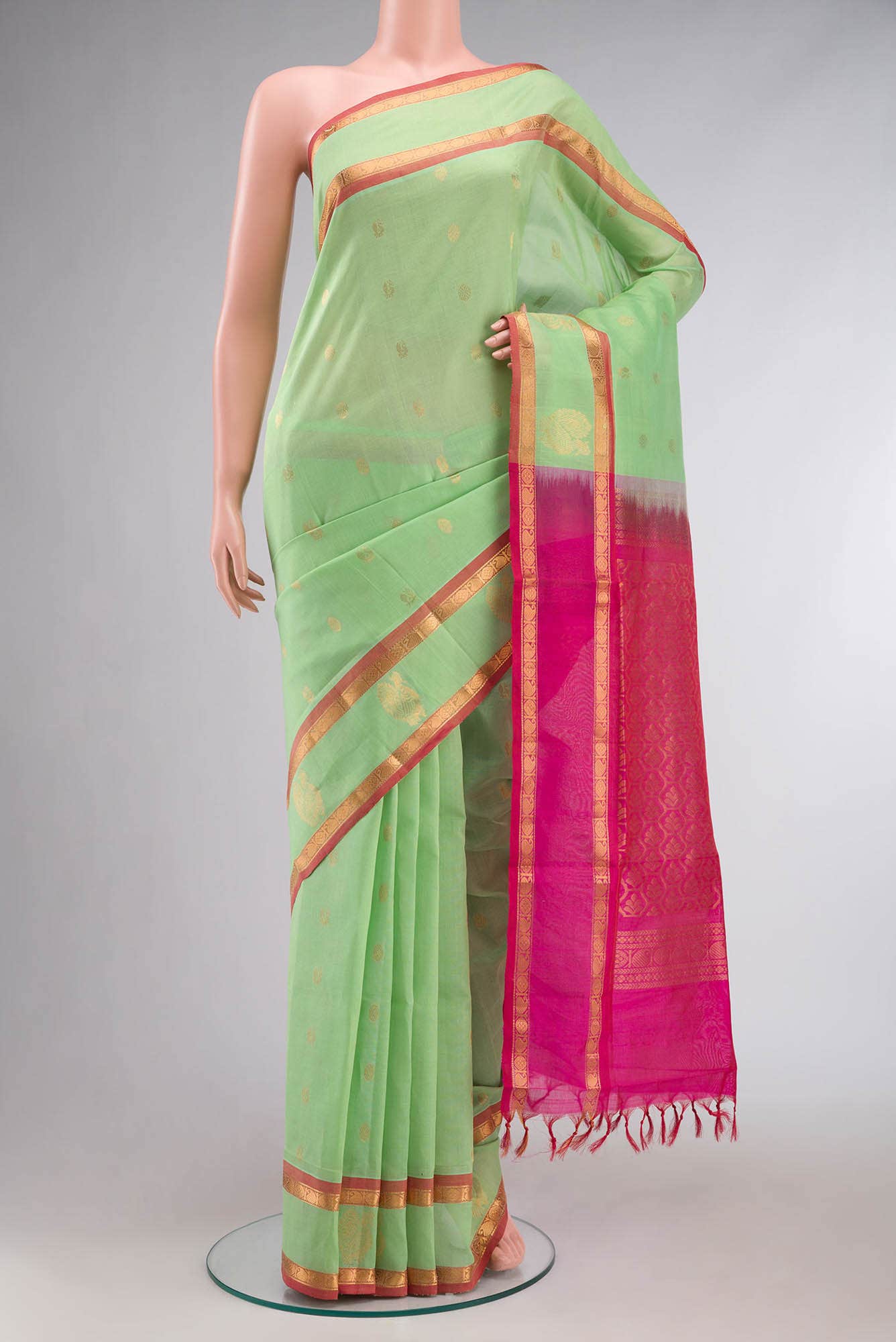 Green Silk Cotton Saree