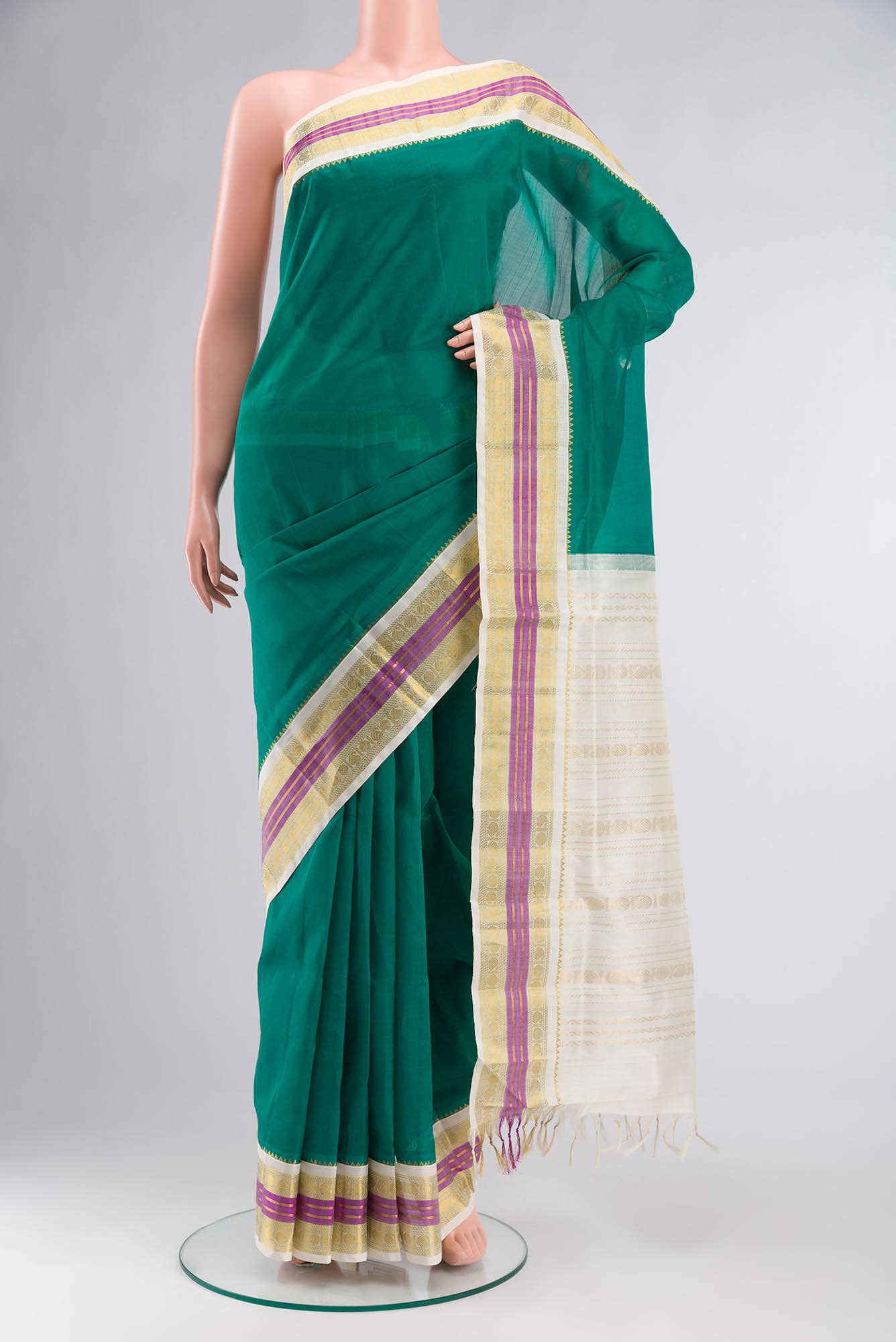 Green Silk Cotton Saree