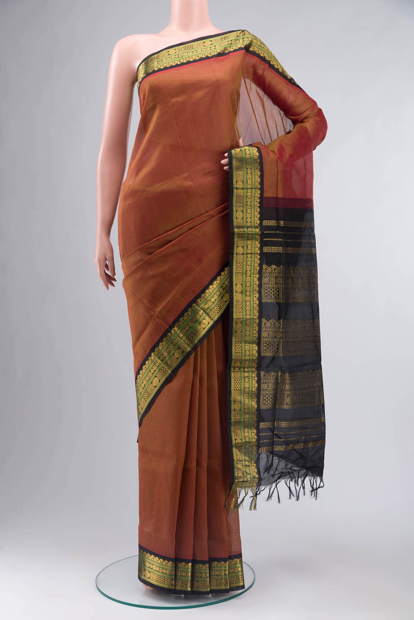 Brown Silk Cotton Saree
