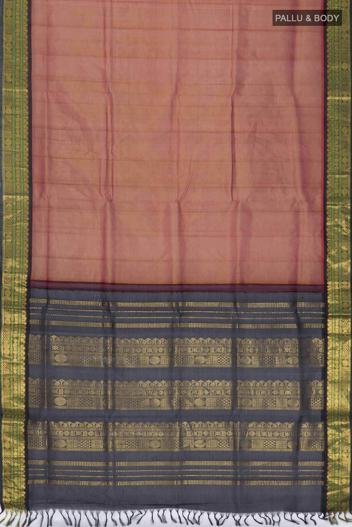 Brown Silk Cotton Saree