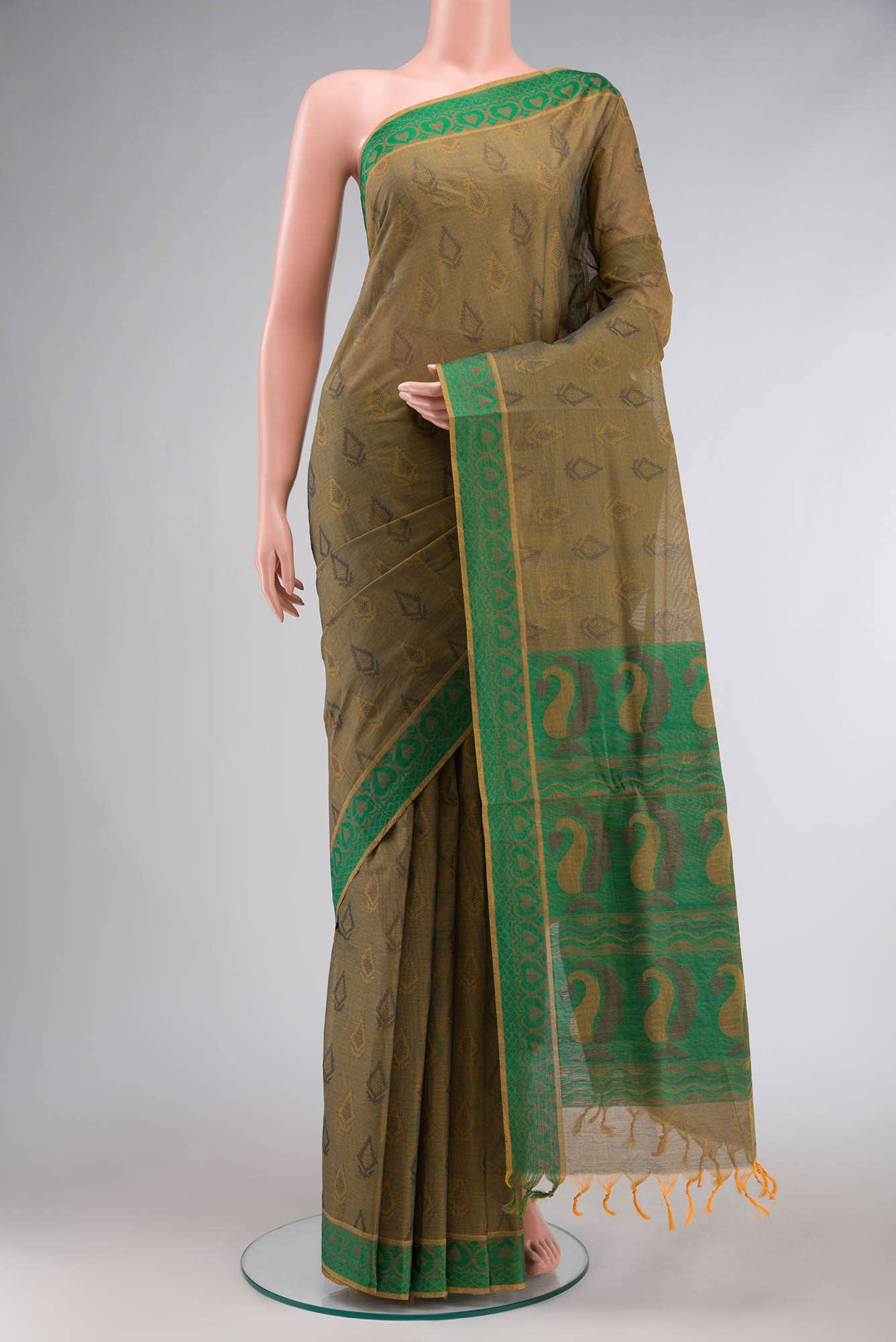 Green Coimbatore Cotton Saree