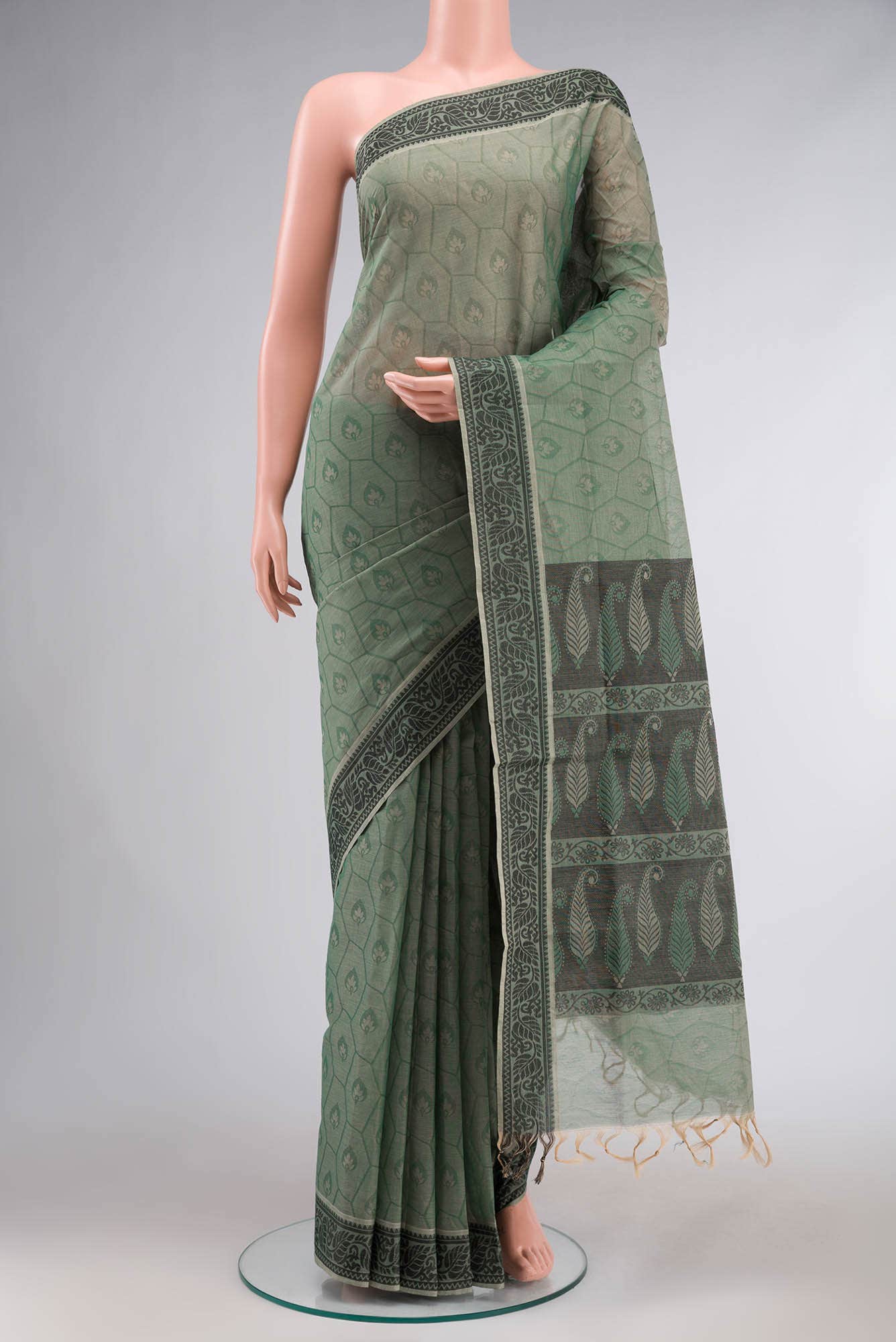 Green Coimbatore Cotton Saree