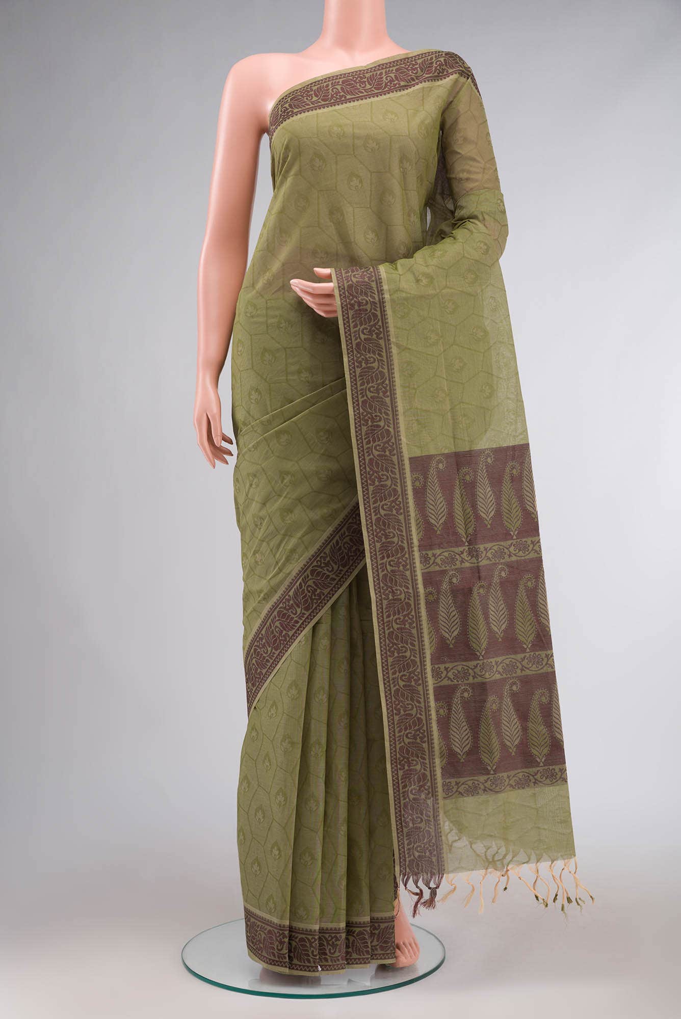Green Coimbatore Cotton Saree