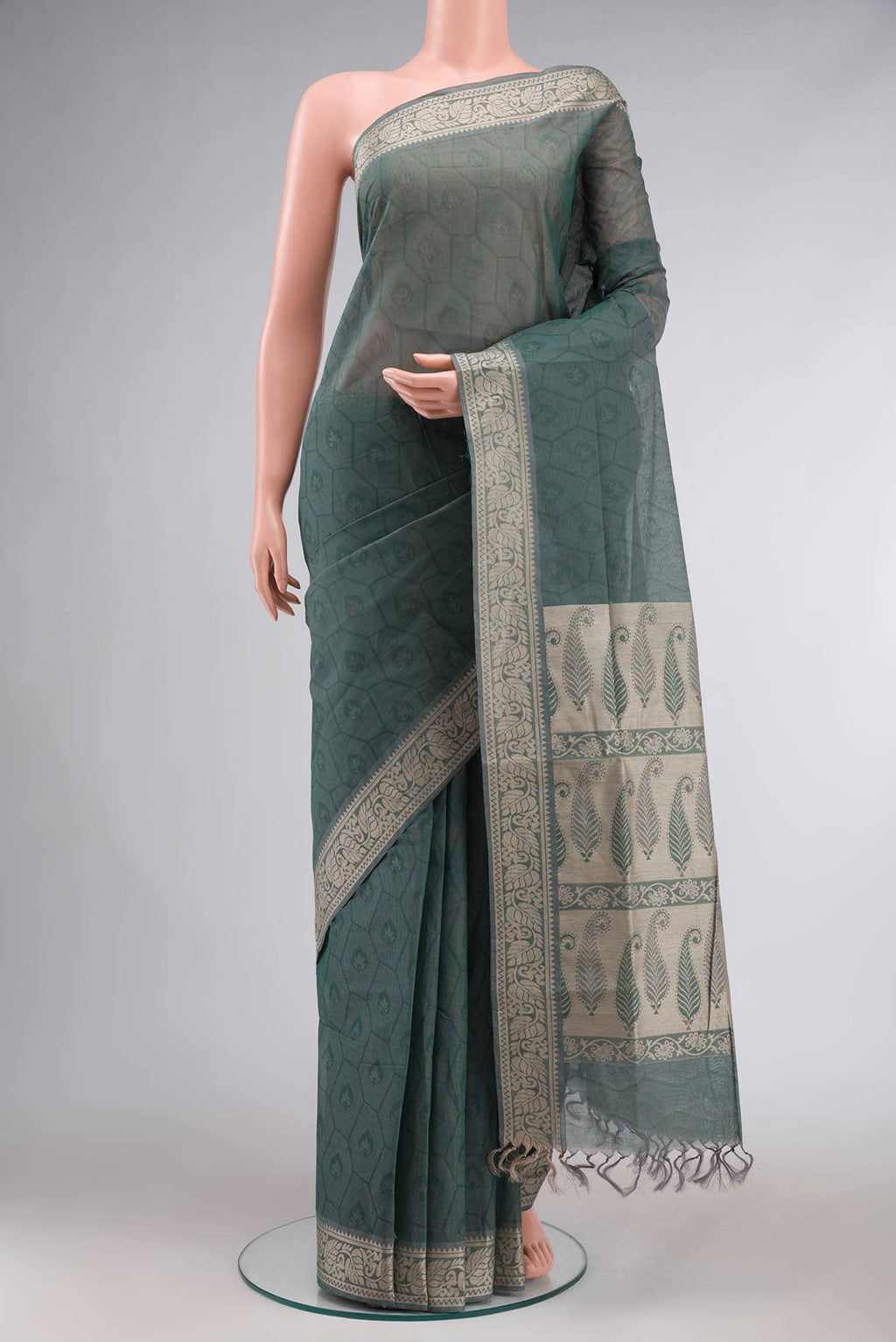 Green Coimbatore Cotton Saree