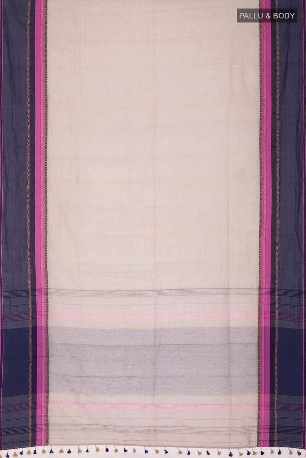 Beige Bengal Cotton Saree