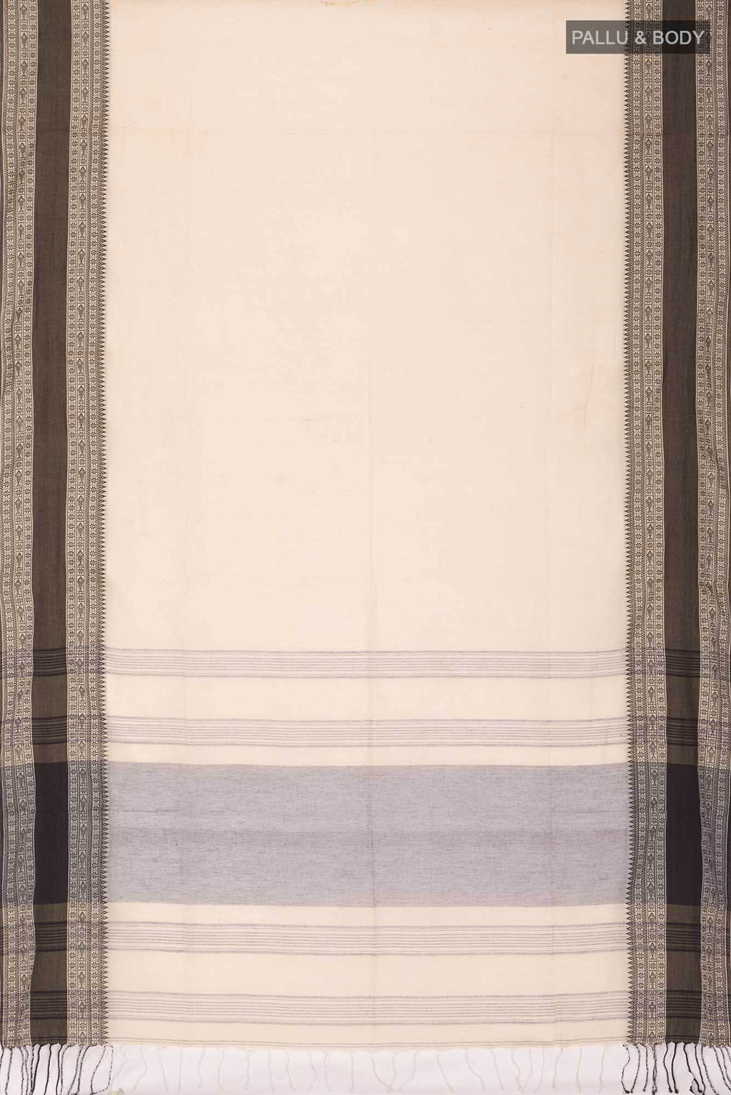 Beige Bengal Cotton Saree