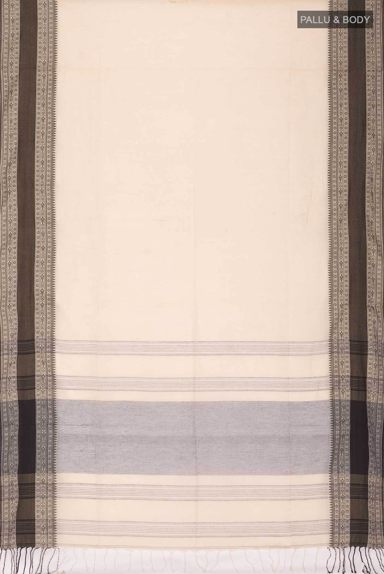 Beige Bengal Cotton Saree