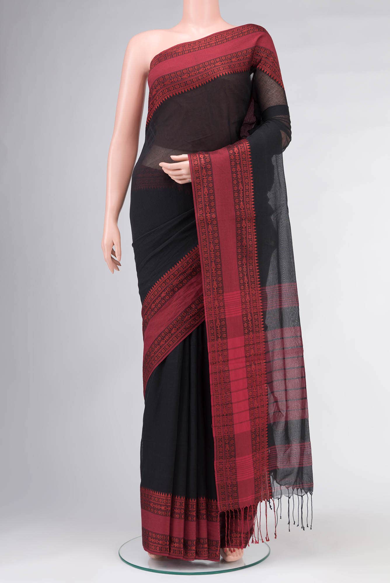 Black Bengal Cotton Saree