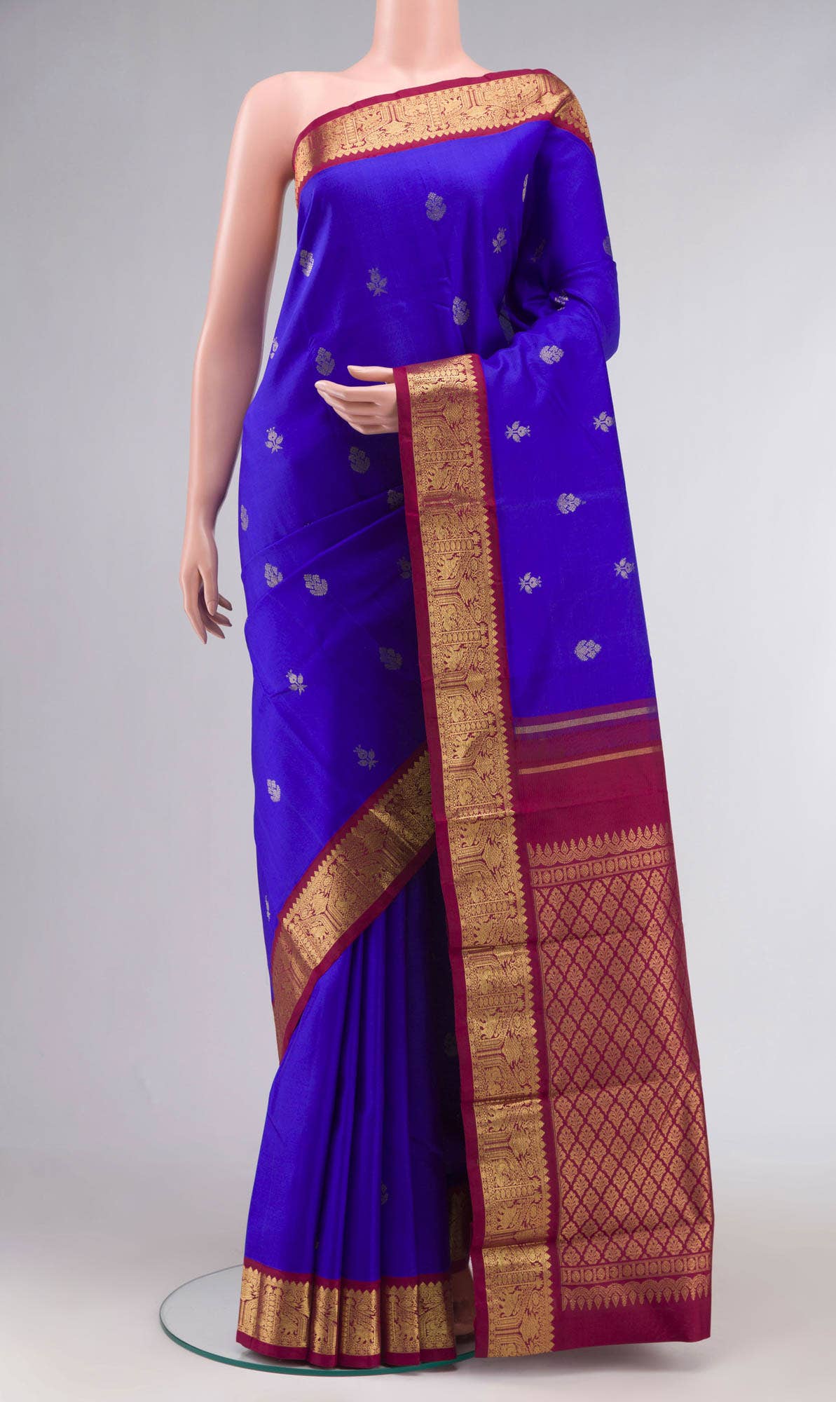Blue Kanchipuram Silk Saree