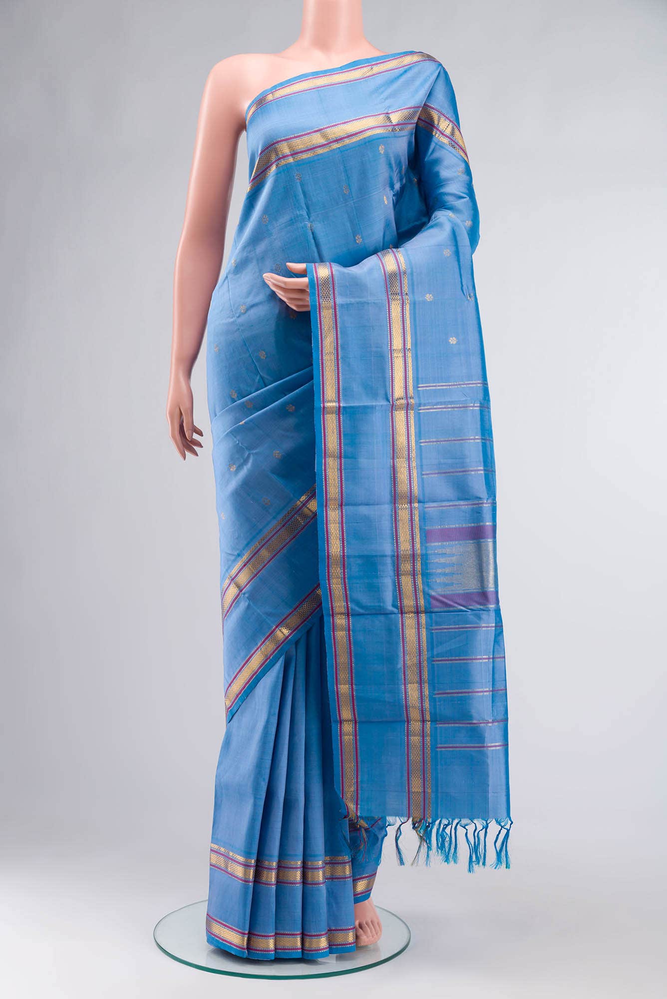 Blue Kanchipuram Silk Saree