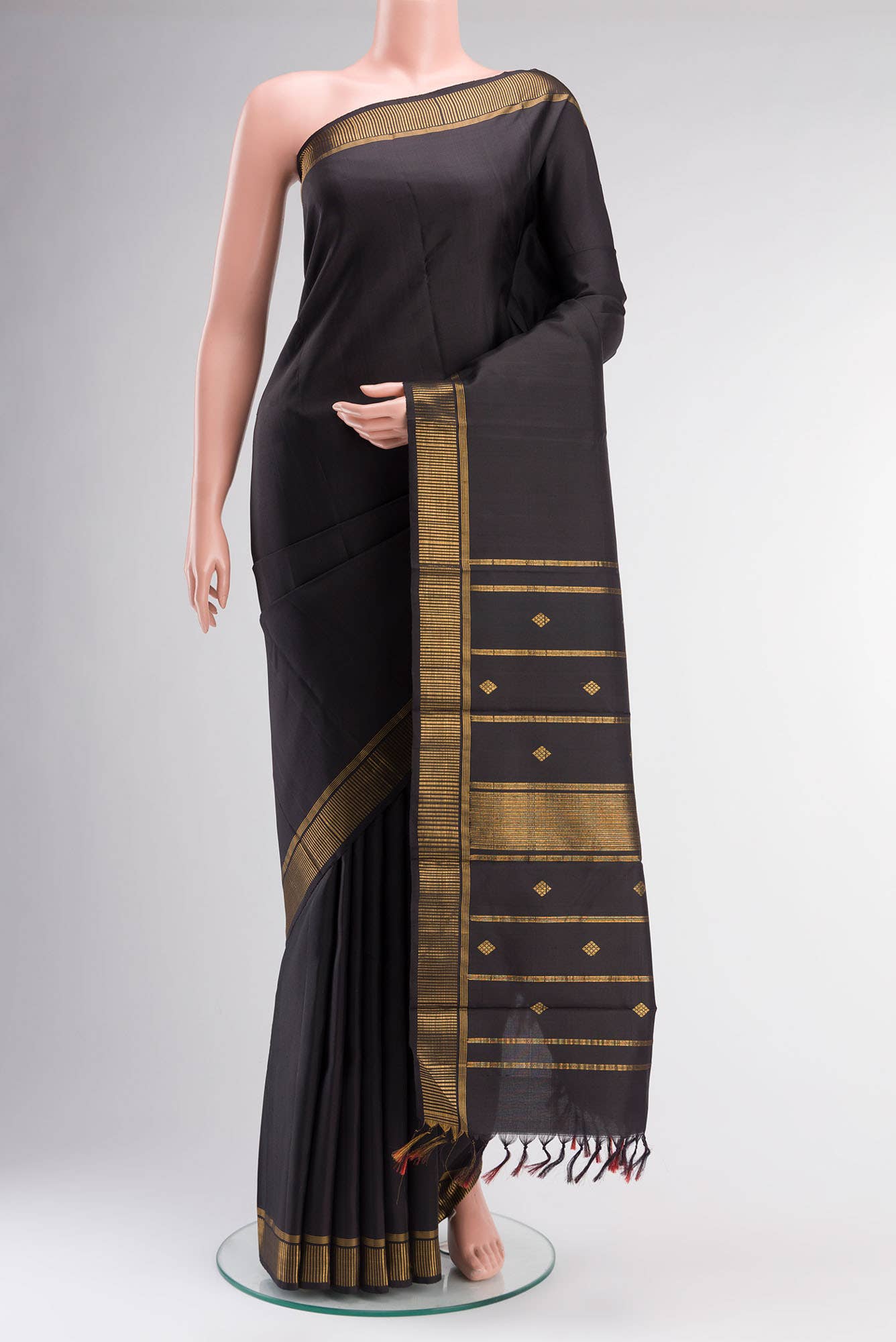 Black Kanchipuram Silk Saree