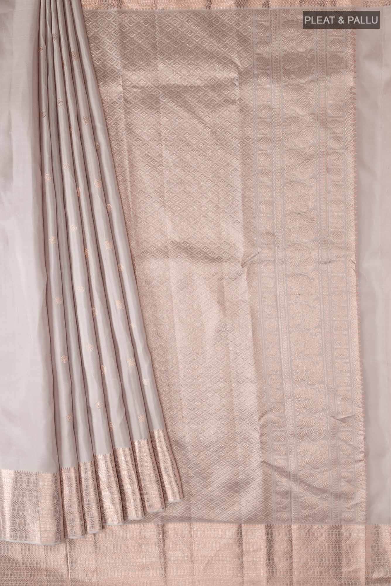 Beige Kanchipuram Silk Saree