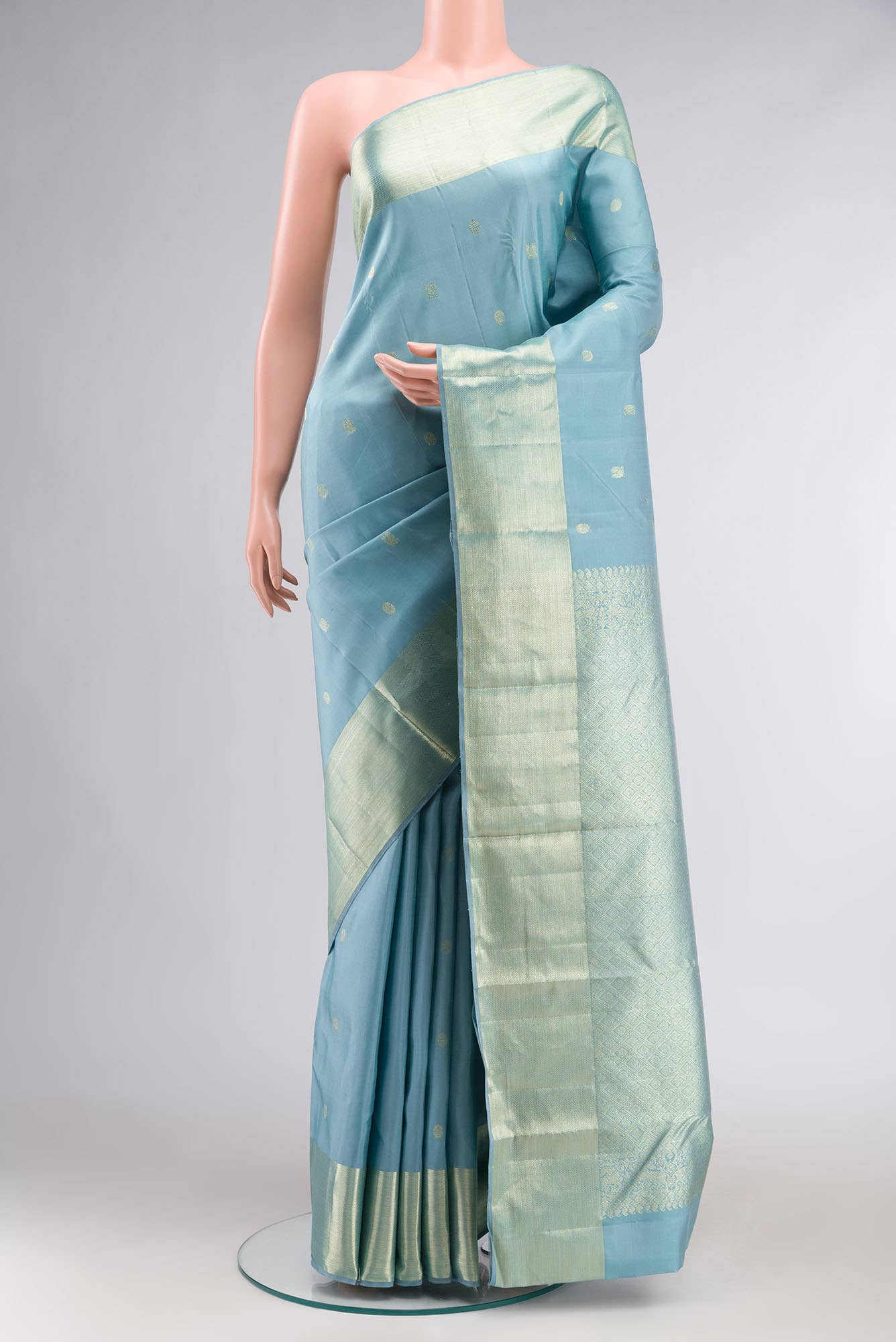 Blue Kanchipuram Silk Saree