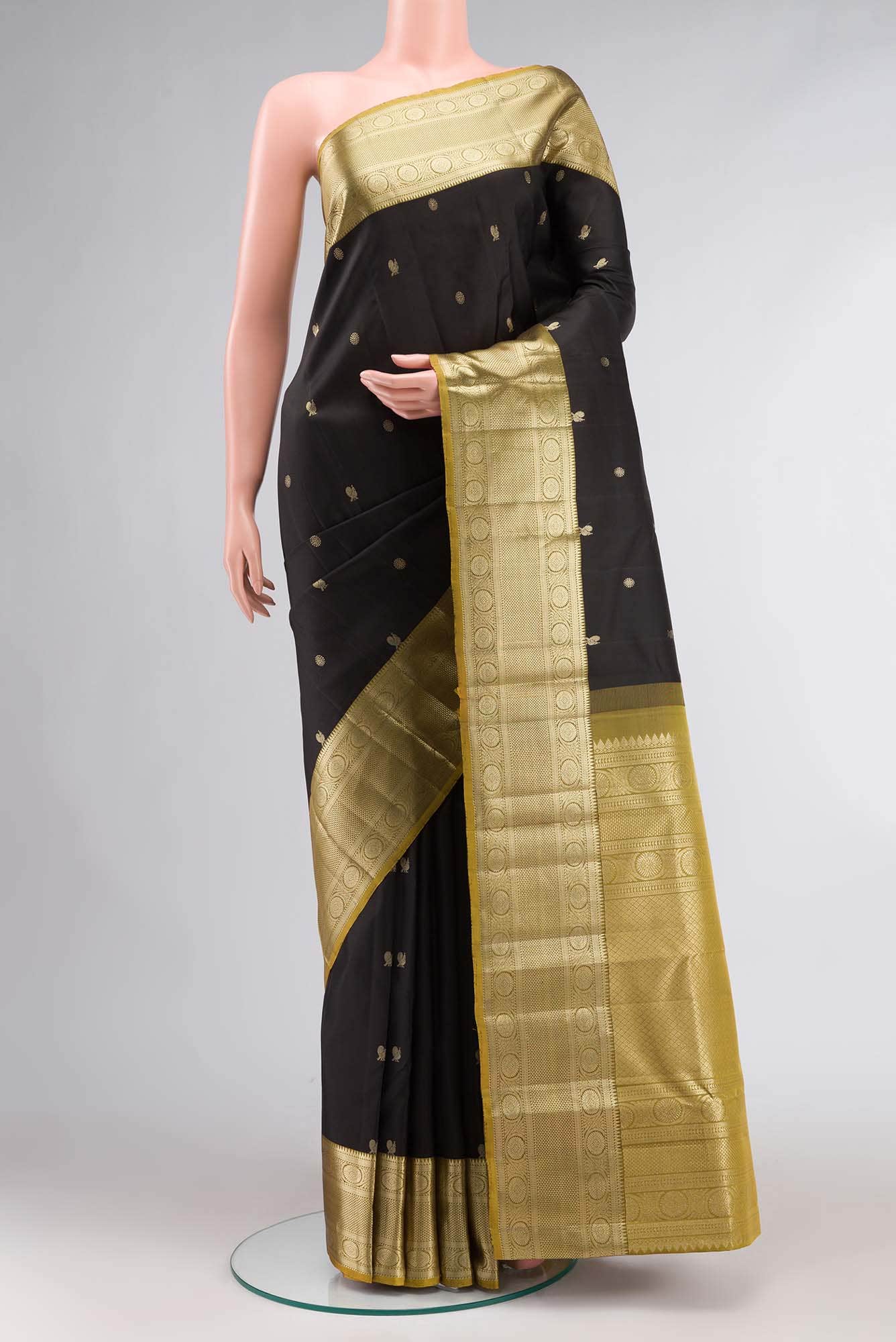 Black Kanchipuram Silk Saree