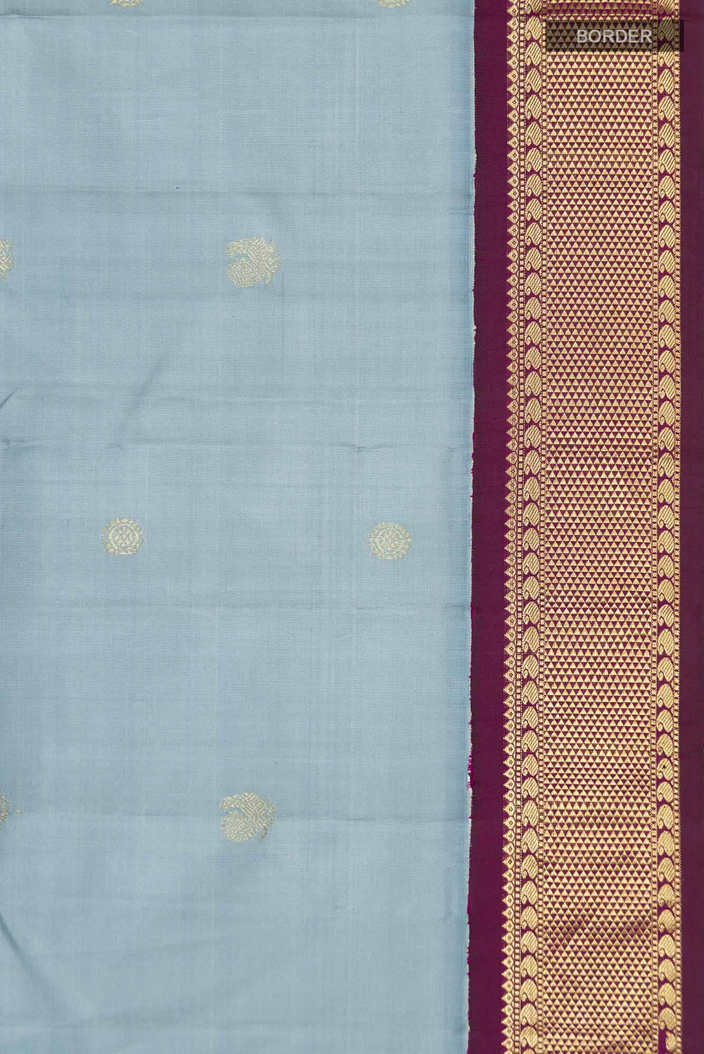 Blue Grey Kanchipuram Silk Saree