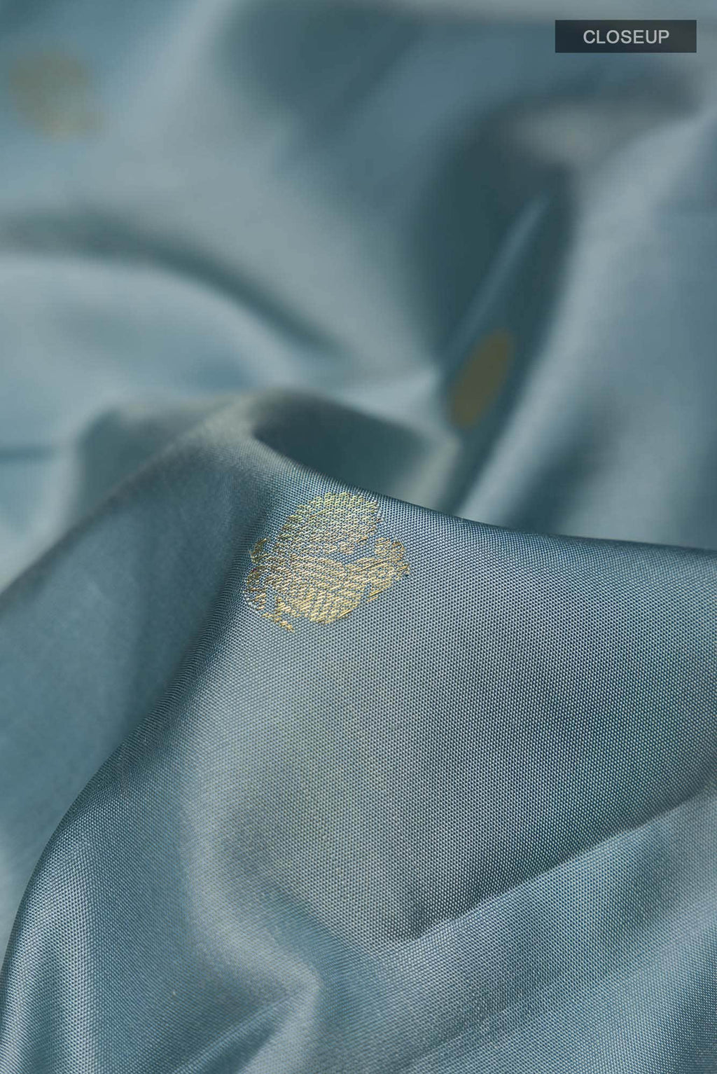 Blue Grey Kanchipuram Silk Saree