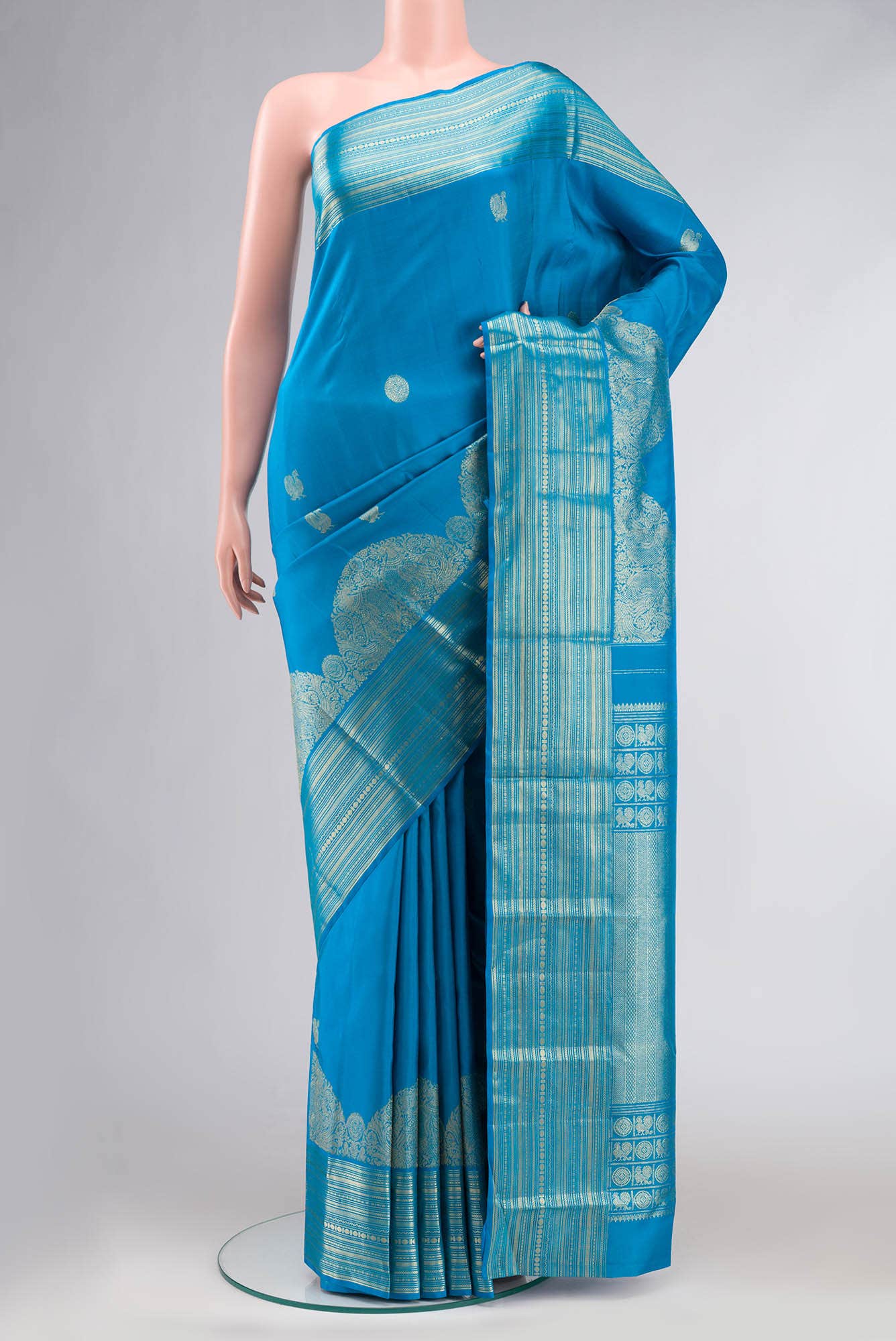 Blue Kanchipuram Silk Saree