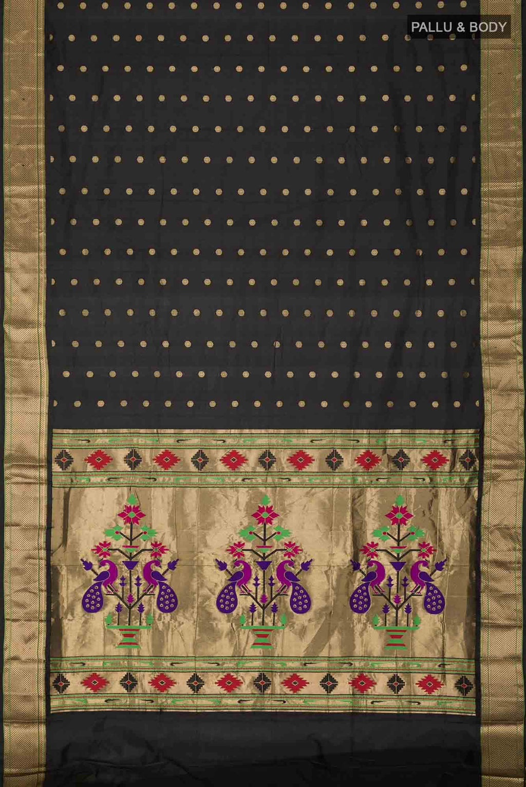 Black Blended Bangalore Silk Saree