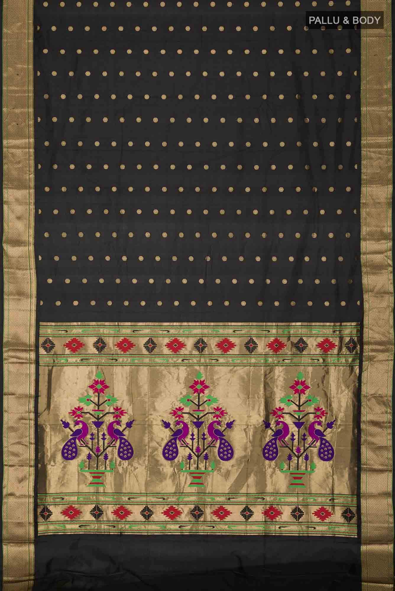 Black Blended Bangalore Silk Saree