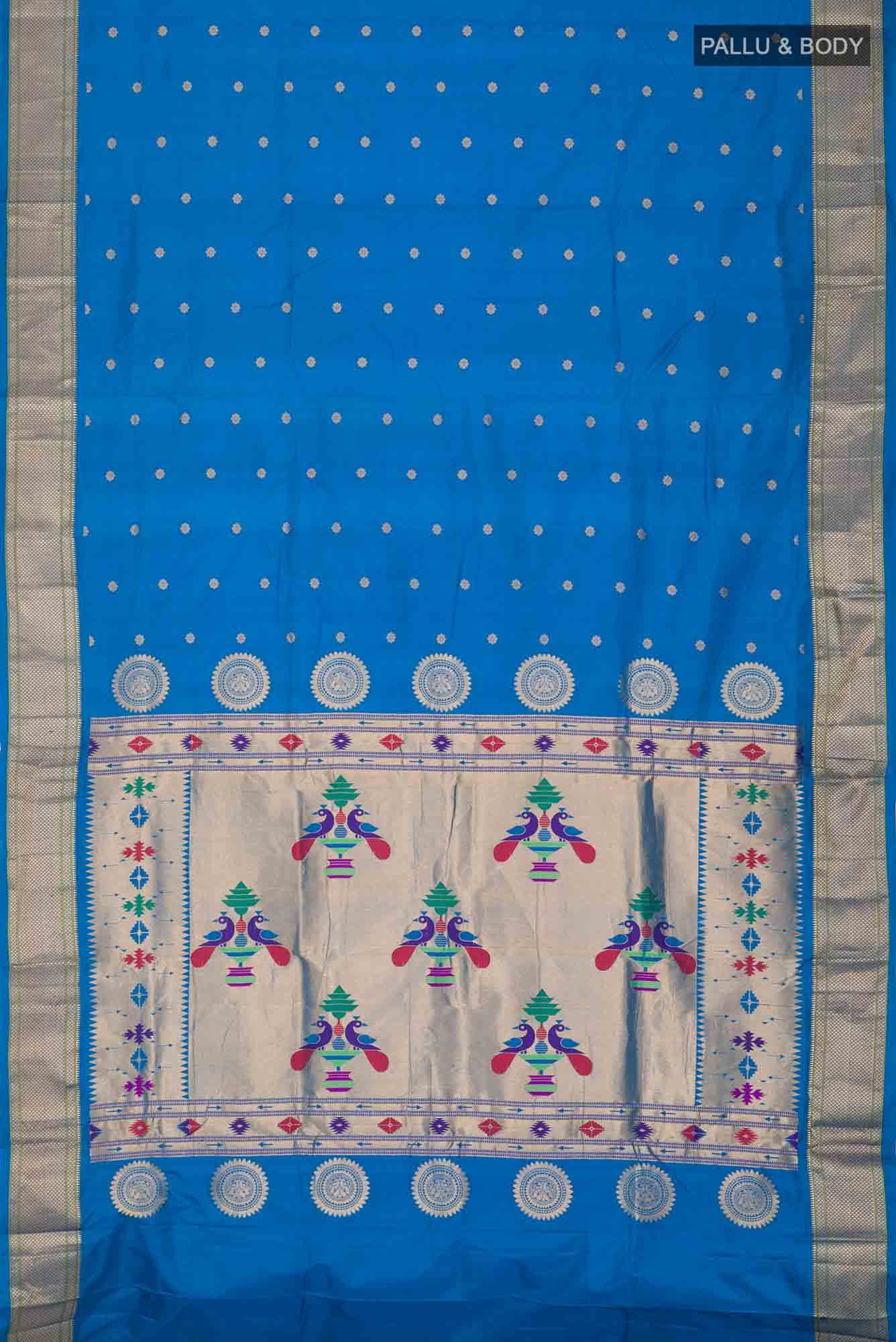 Blue Blended Bangalore Silk Saree